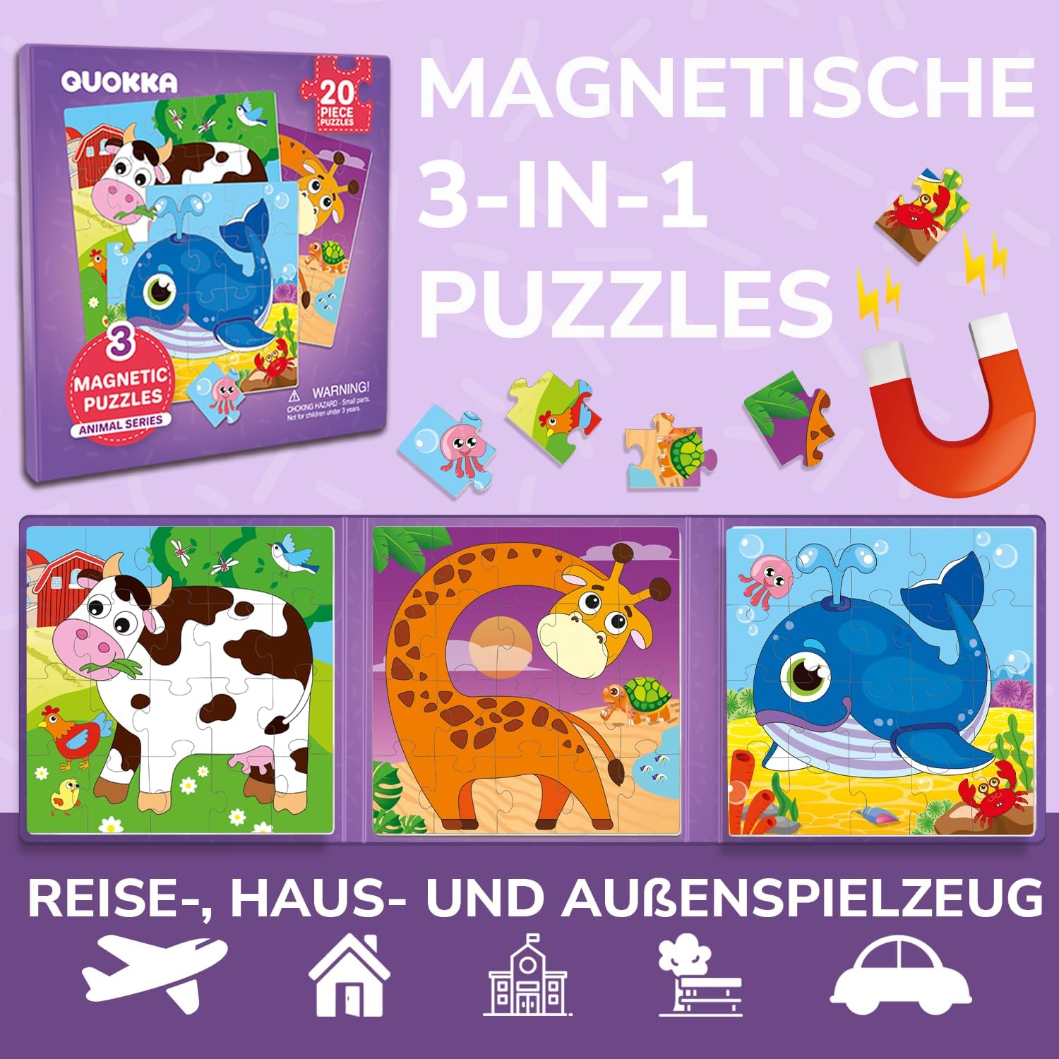 Thumbnail 1 de QUOKKA Magnetspiel 20-teilig für Reisen