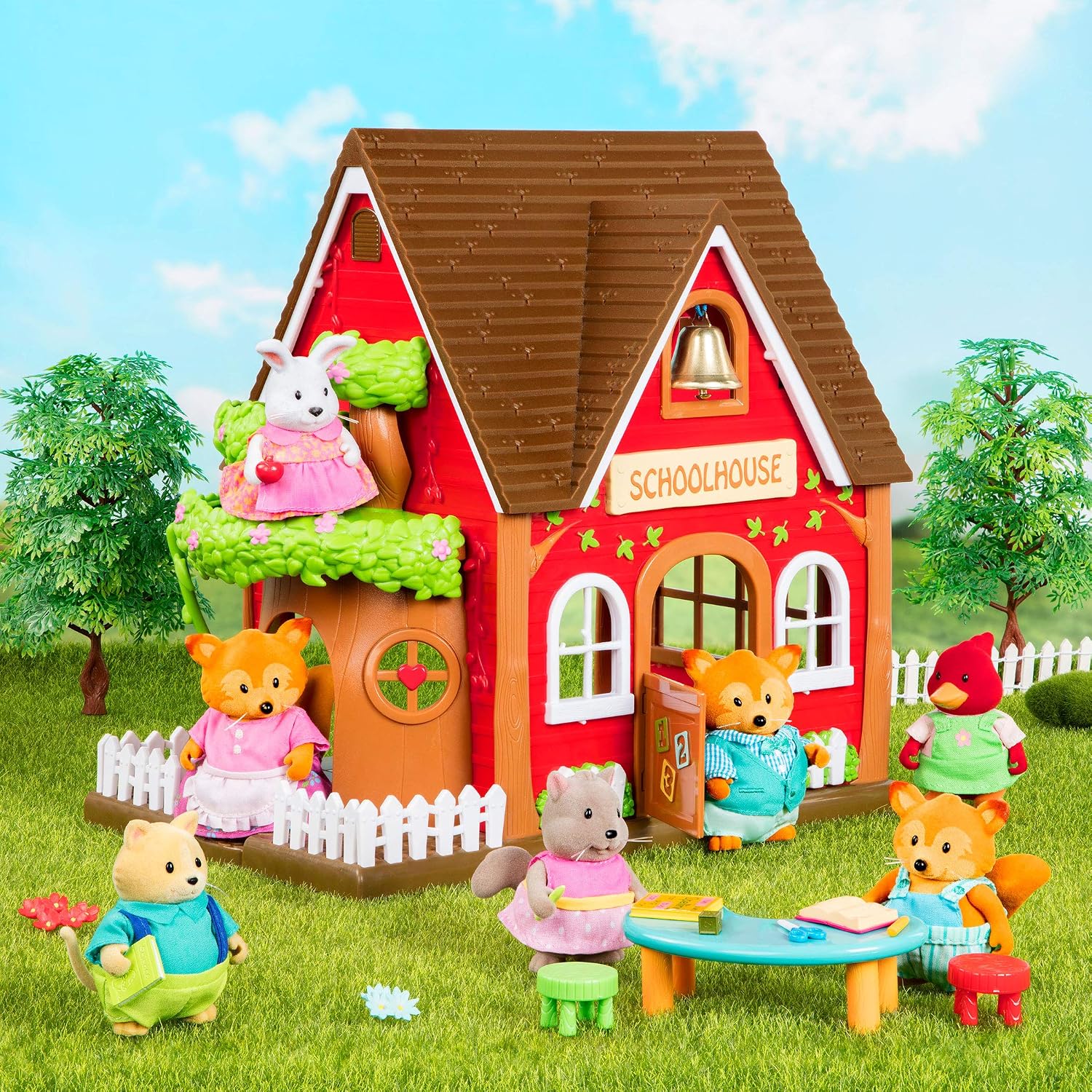 Detalle 2 de Li'L Woodzeez Le volpi Tippytail – Set di 4 figurine floccate per gioco di ruolo e fantasia