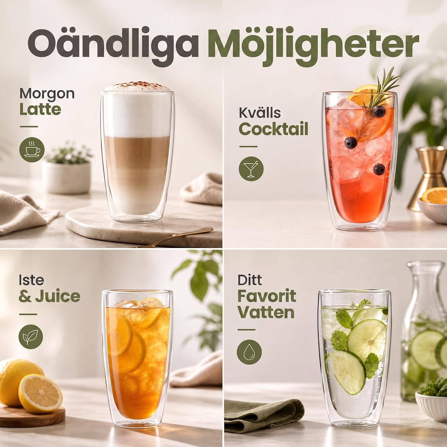 Detalle de Dimono dubbelväggigt borosilikatglas 450 ml – longdrinkglas