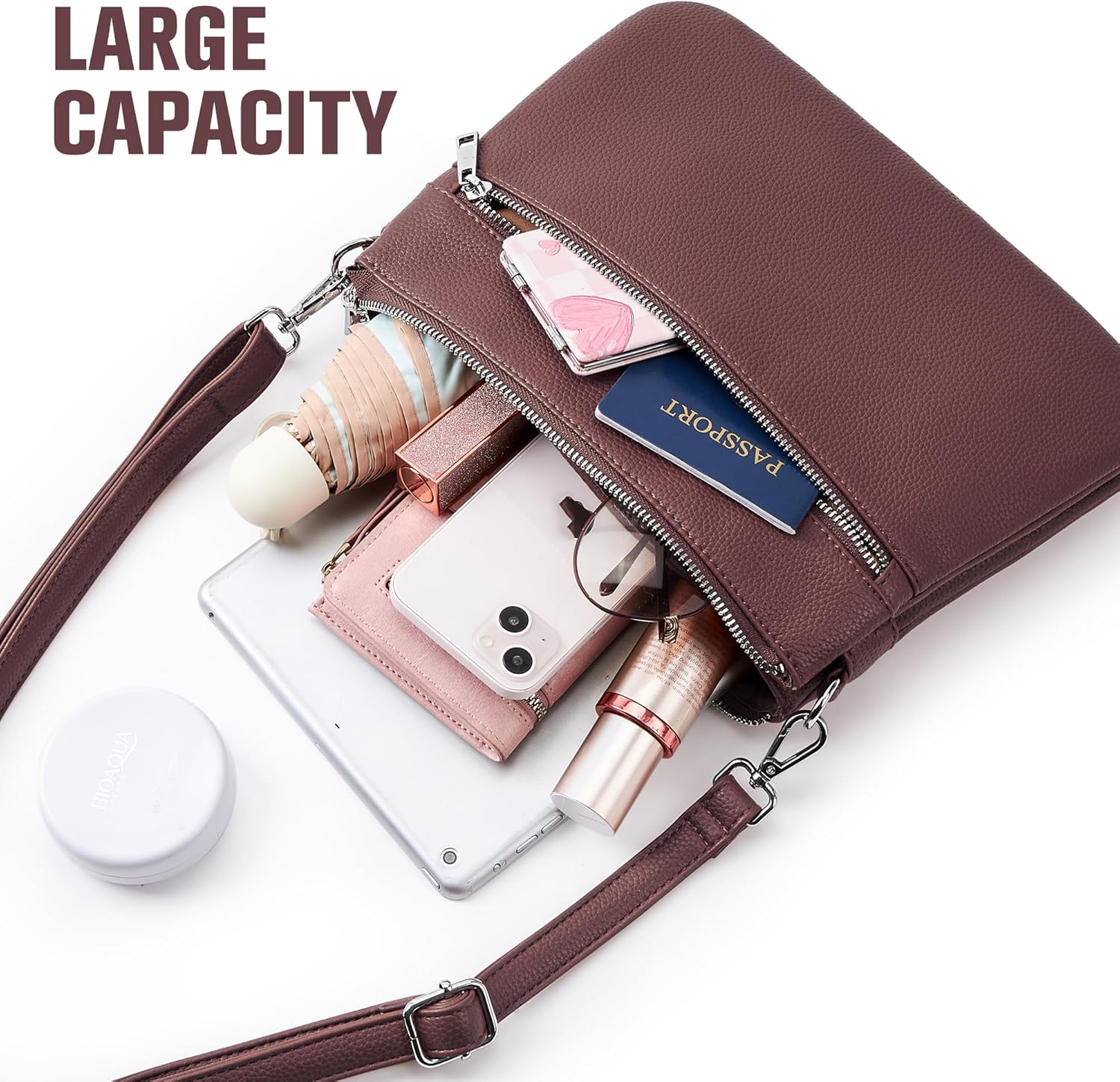 Thumbnail 4 de KALIDI Crossbody Shoulder Bag for Women — Vegan Leather with Adjustable Strap