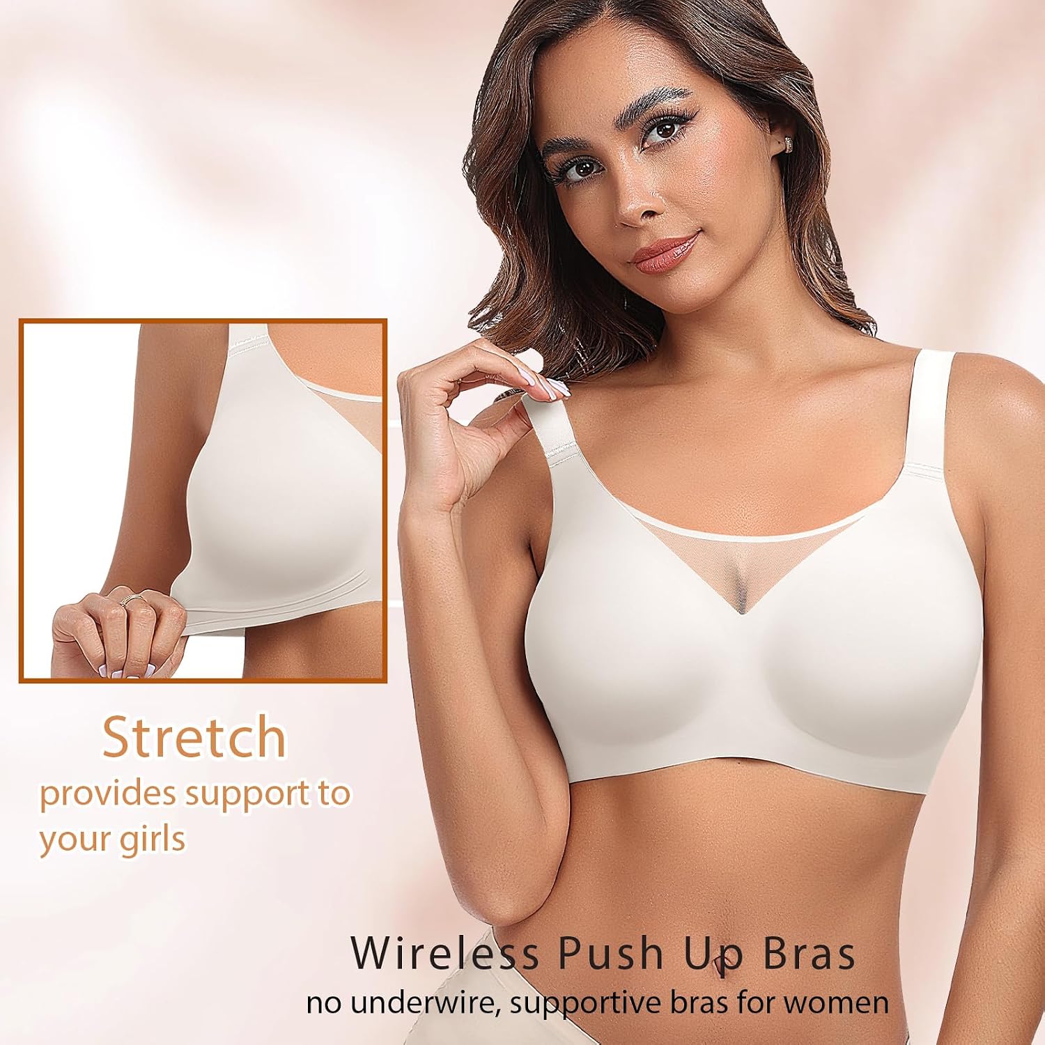 Detalle de Ganado WNBR007 Wireless Bra, Full-Coverage Padded Cups, Seamless Design