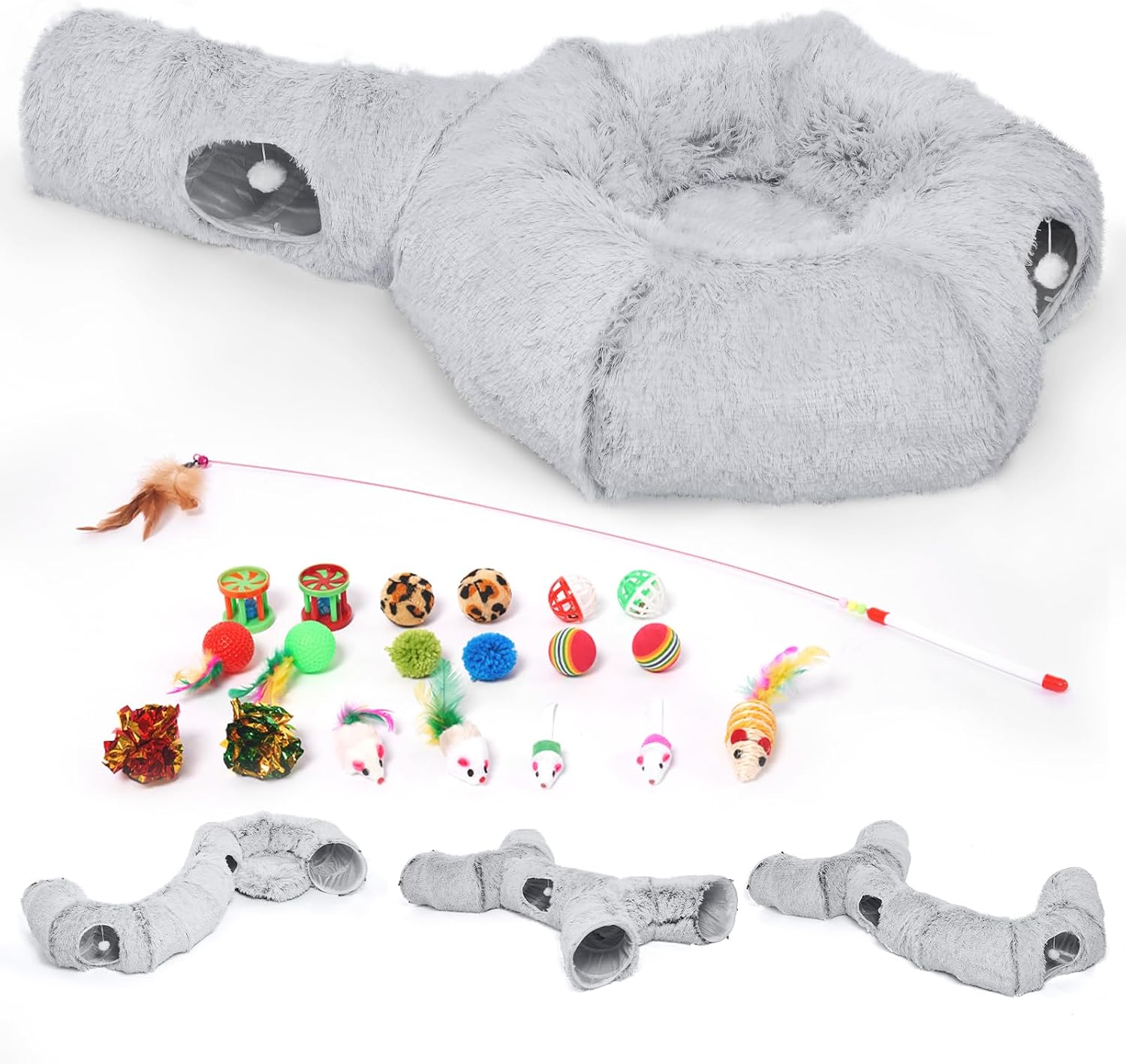 Thumbnail 6 de Odoland Cat Tunnel Toy with Bed (20-piece interactive tunnel set) for indoor play and naps