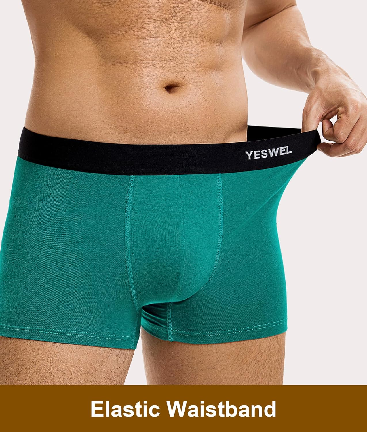 Thumbnail 2 de YESWEL Mens Boxers 10 Pack: Cotton Retro Breathable Underwear