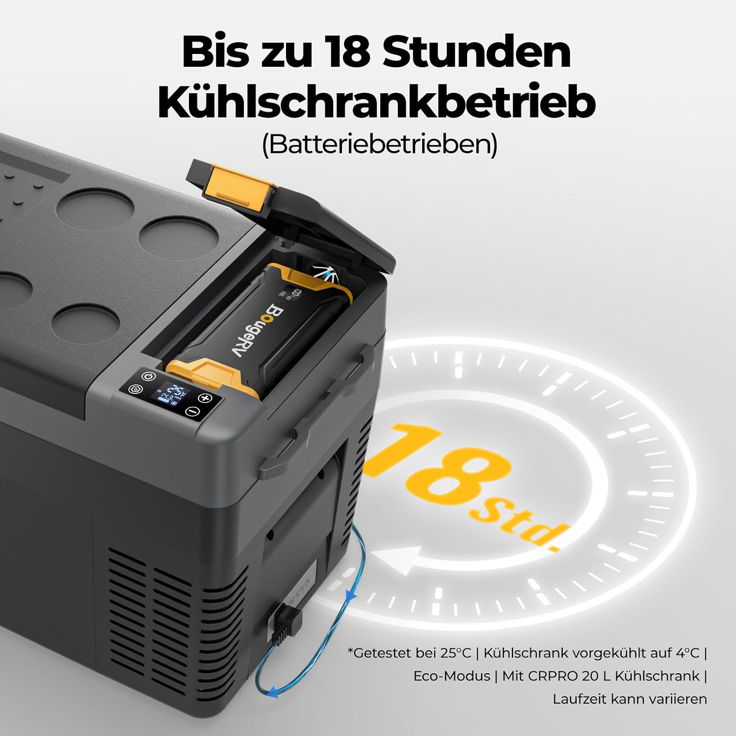Thumbnail 5 de BougeRV CRPRO Kompressor Kühlbox 12V mit 277Wh Akku – 29 Liter, tragbar, für Auto & Camping