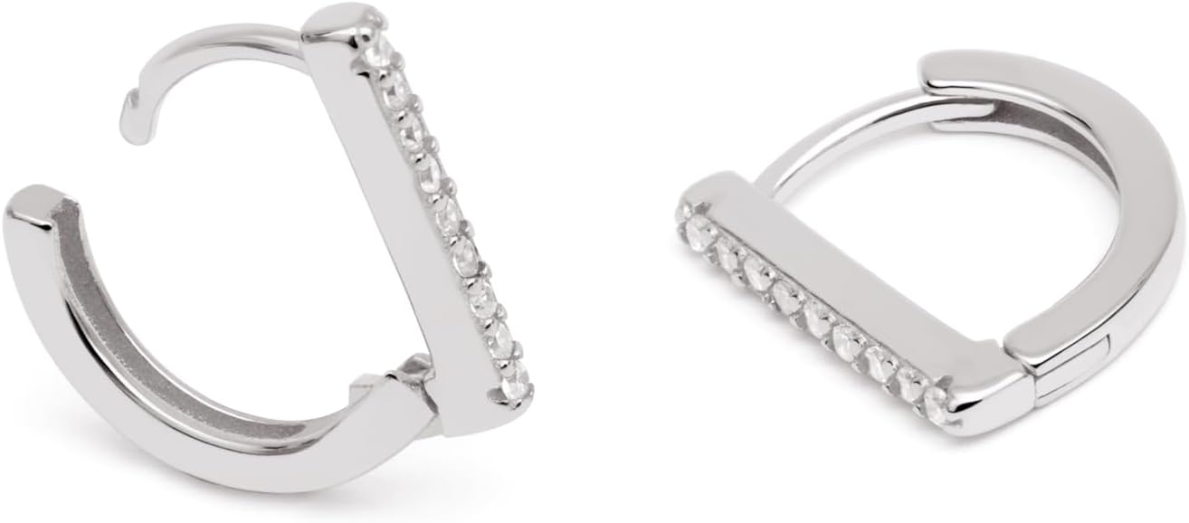 Detalle de SINGULARU Dina Sparks Orecchini a cerchio in argento placcato oro 18Kt o rodiato 💍