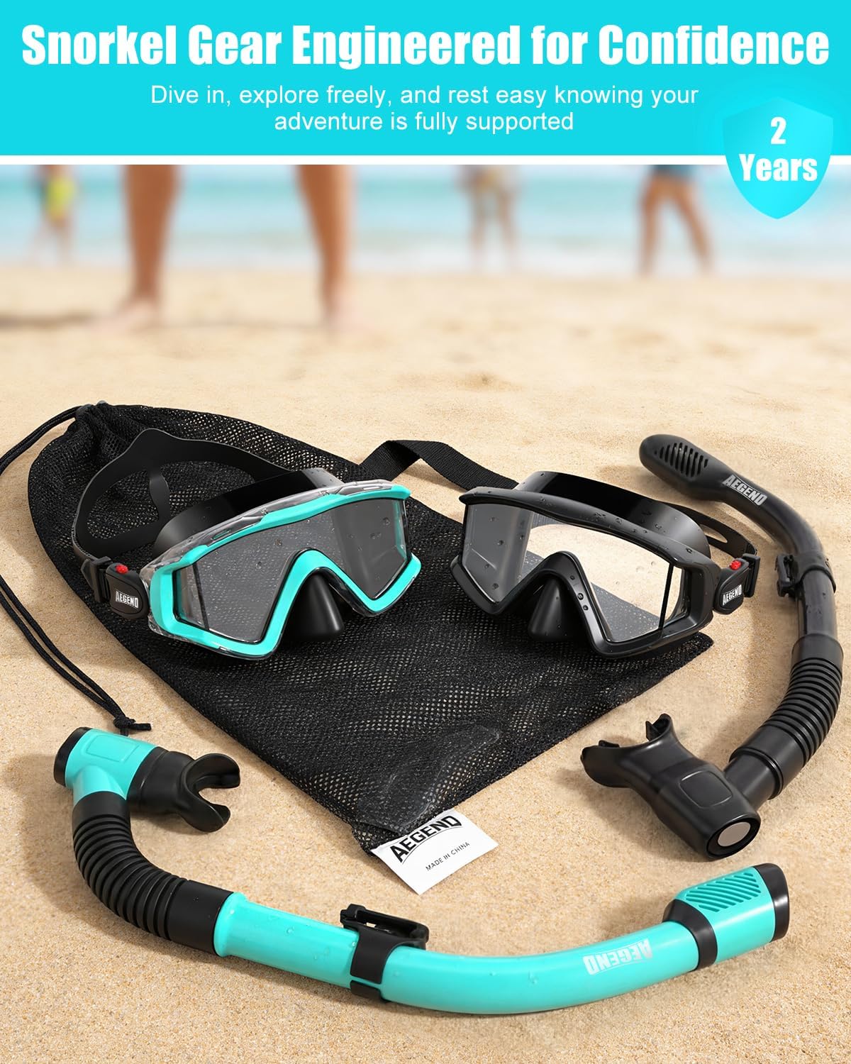 Thumbnail 6 de Aegend Snorkeling Gear: Panoramic Full-Face Mask with Top Dry Valve