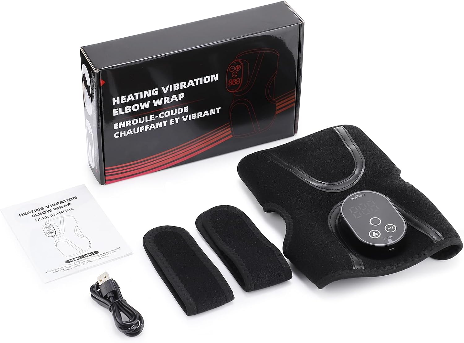 Thumbnail 6 de DYMROGE verwarmde elleboogbrace met trilmassage, touchscreen en 5 warmtestanden