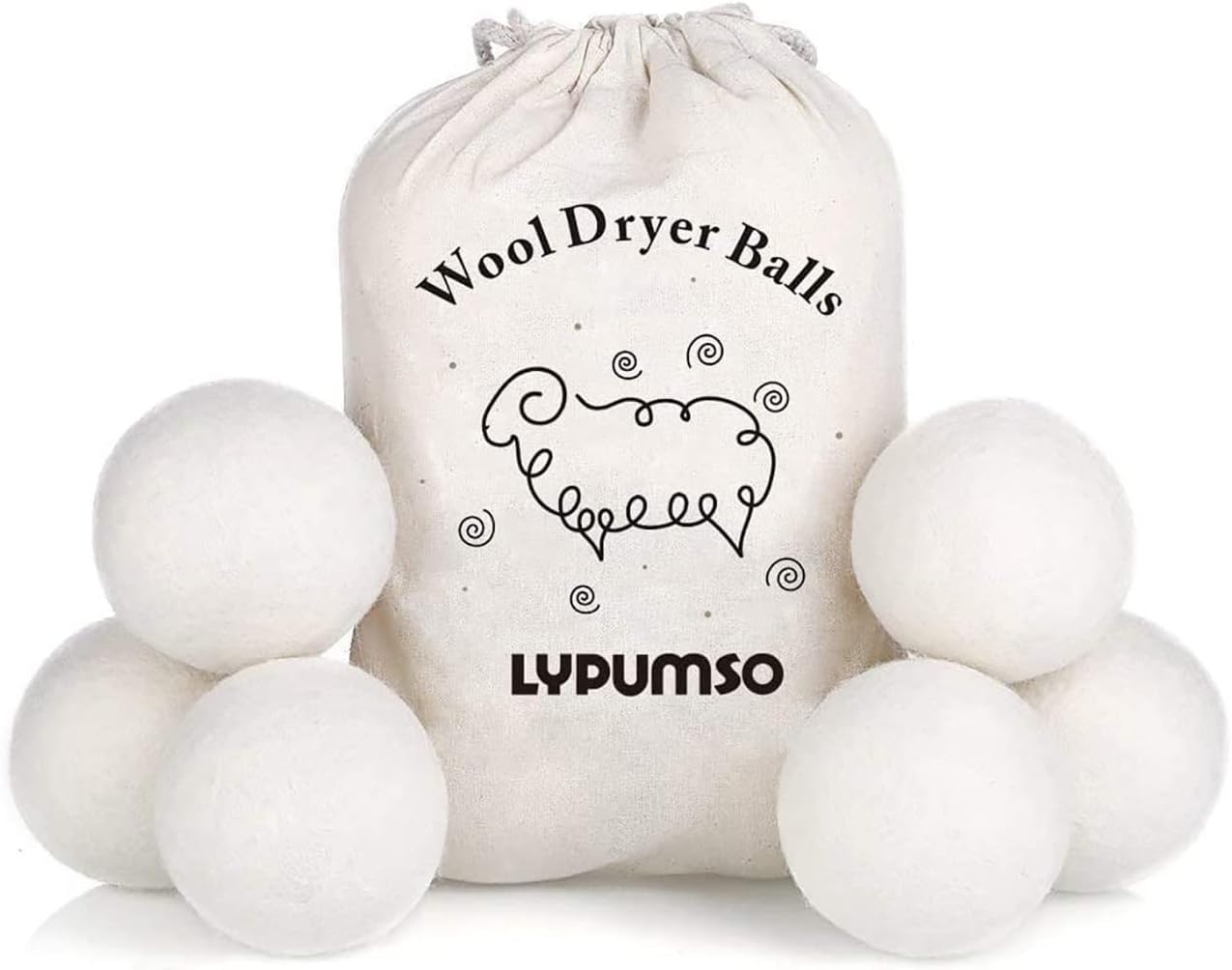 Detalle de Lypumso YMQ-01 XL Wool Dryer Balls, Pack of 6, New Zealand Wool