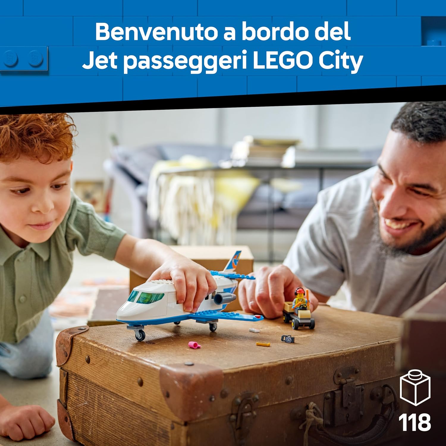 Detalle de LEGO City Jet Passeggeri 60492 — Modellino di Aereo Giocattolo con 4 Minifigure