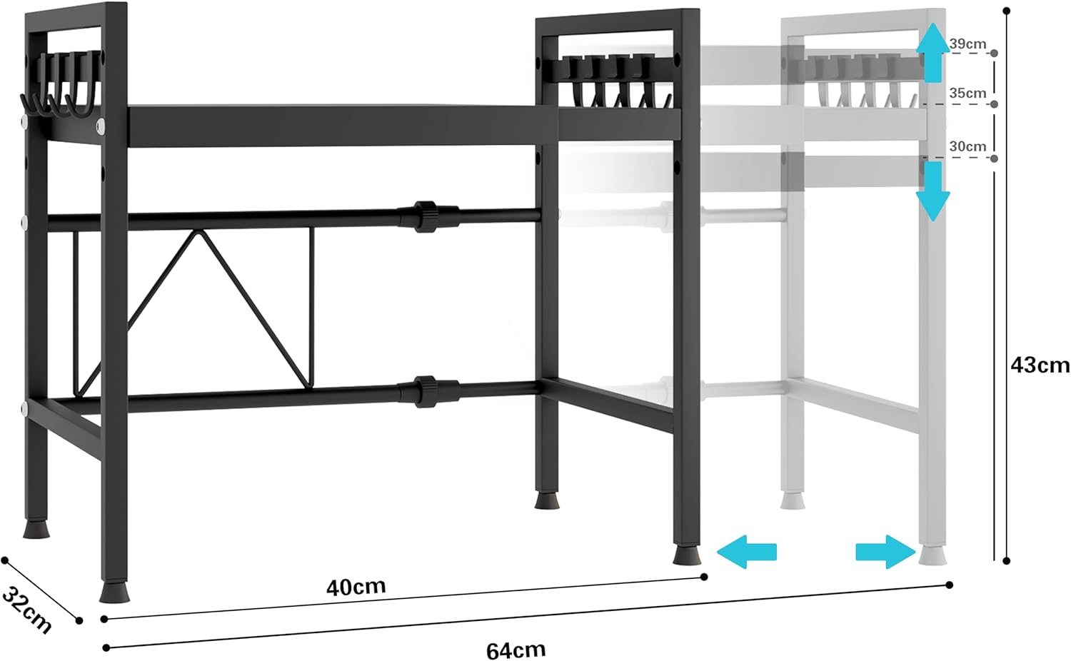 Detalle de Mointal Soporte Ajustable para Microondas 50 kg