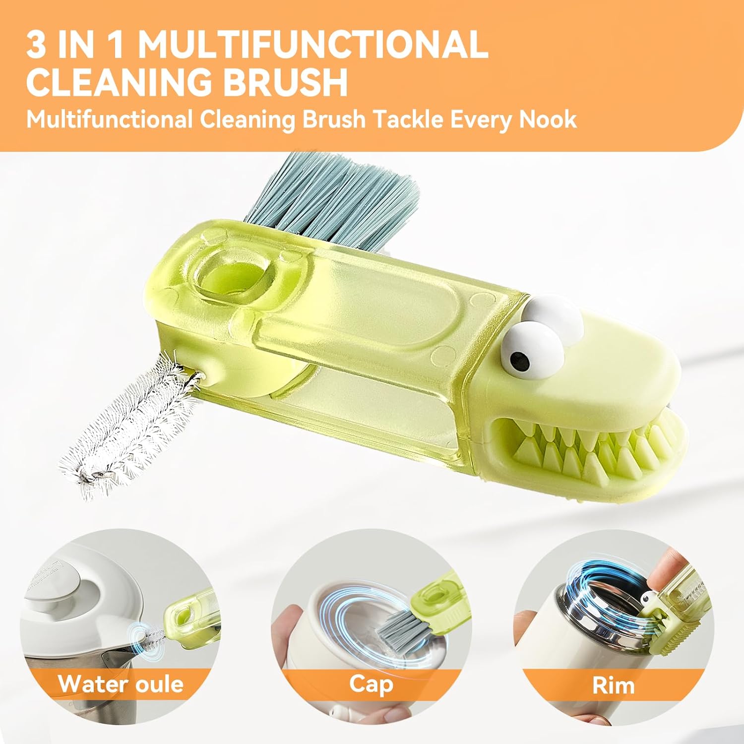 Thumbnail 3 de Multicolored 3-in-1 Cup Lid Gap Cleaning Brush Set