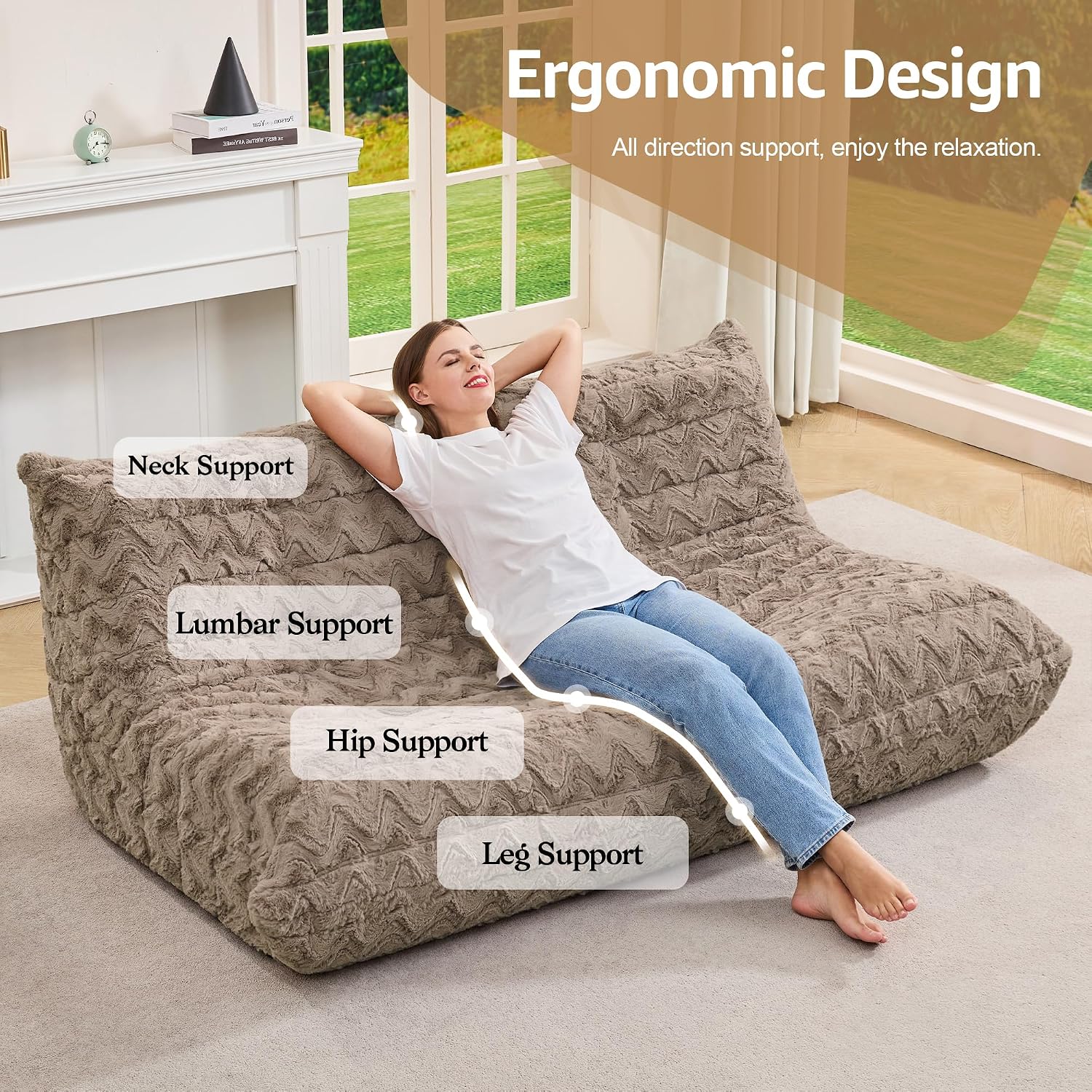 Detalle de Hobestluk Bean Bag Chair 3-Seater