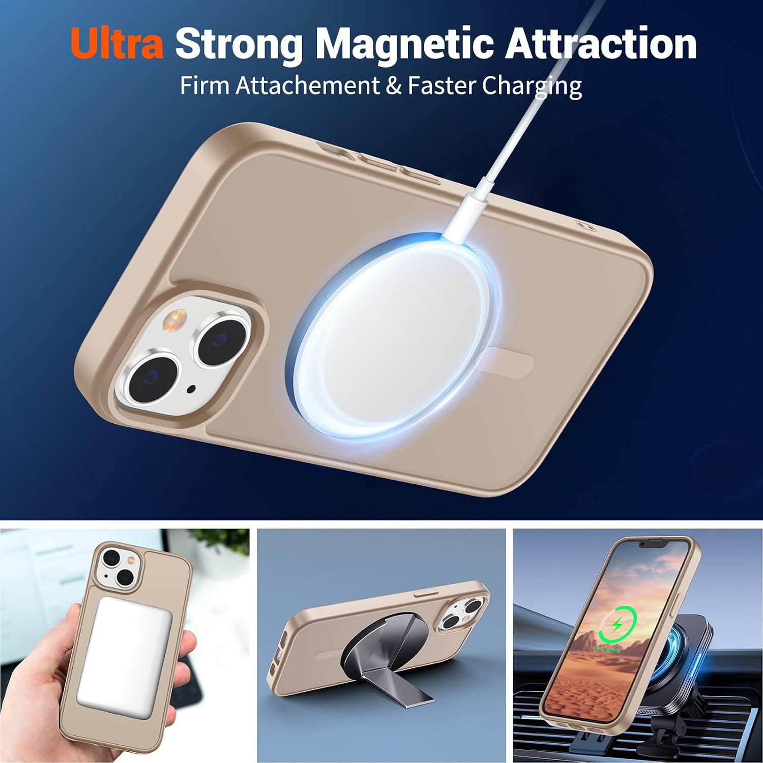 Thumbnail 4 de SUPFINE MagSafe Case for iPhone 14 Plus/15 Plus Desert Gold