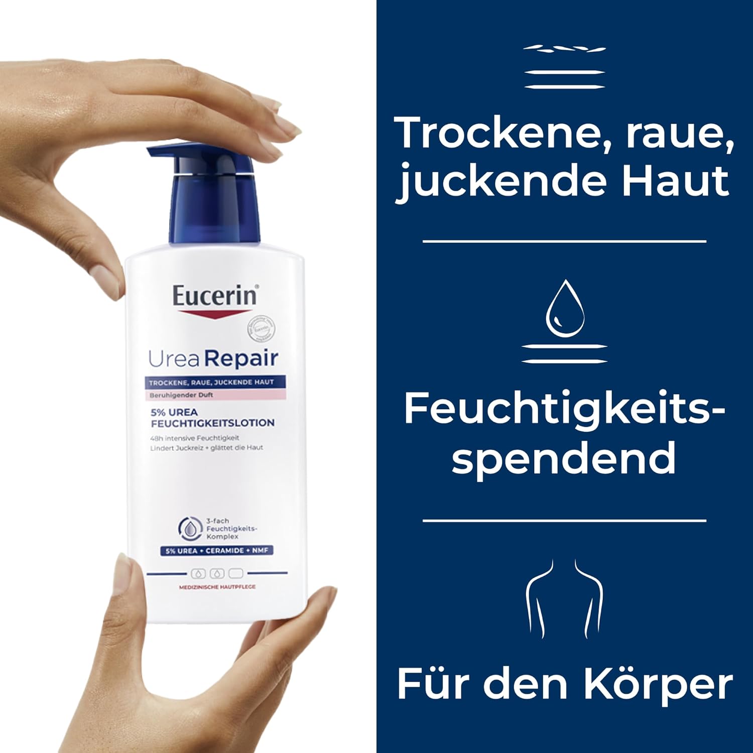 Thumbnail 2 de Eucerin UreaRepair 5% Urea Feuchtigkeitslotion (400 ml) – Körpercreme für trockene Haut