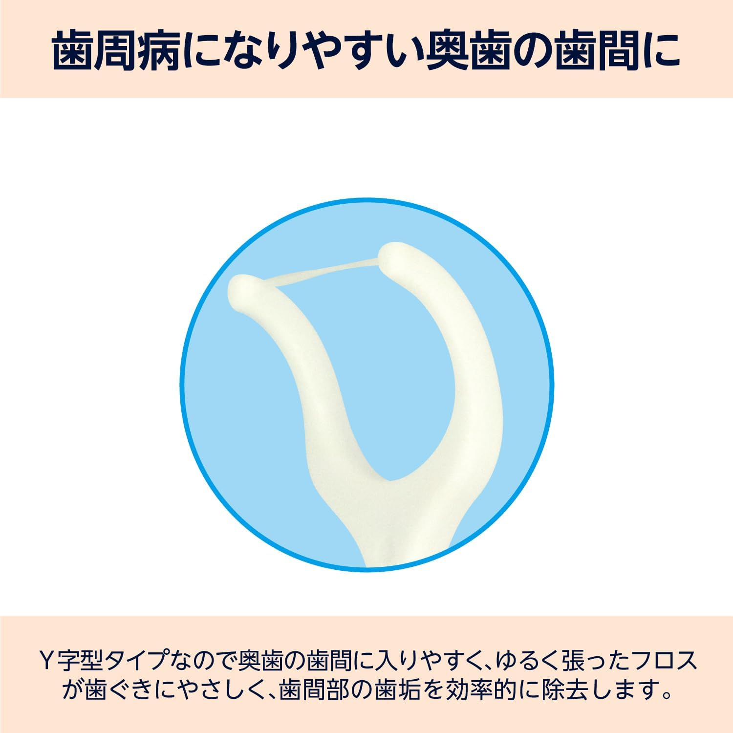 Detalle de by Amazon Y字型デンタルフロス 90本入り PE製・ブルー/ホワイト