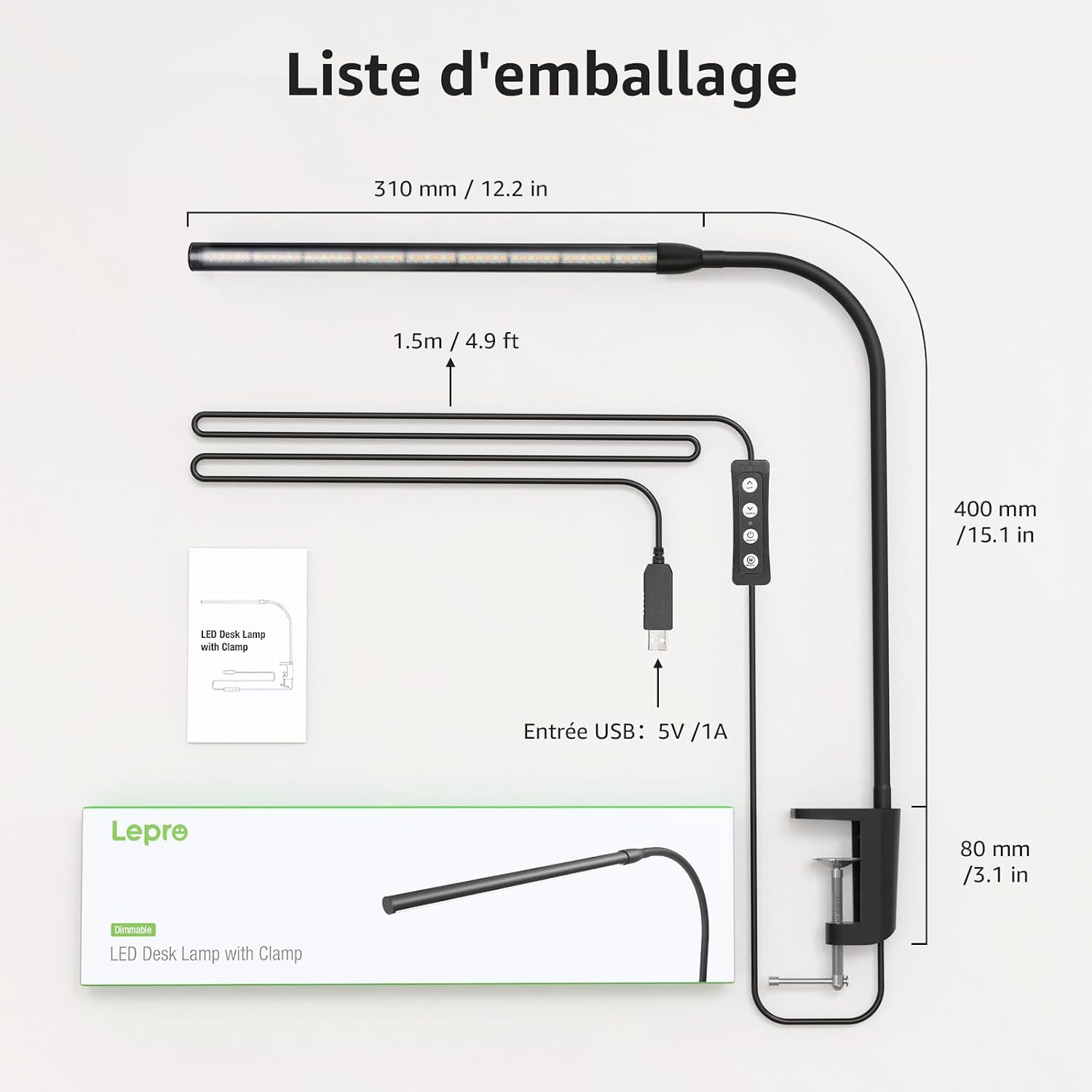 Thumbnail 5 de Lepro Lampe de Bureau 460 lm