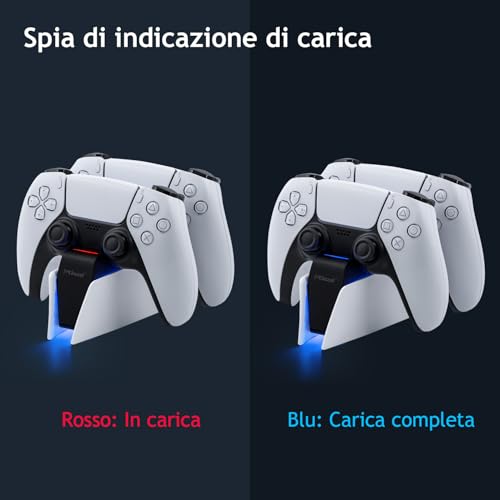 Thumbnail 8 de Mcbazel Ricarica PS5: Stazione di Ricarica Rapida per DualSense (Dock Doppio) con LED e USB-C