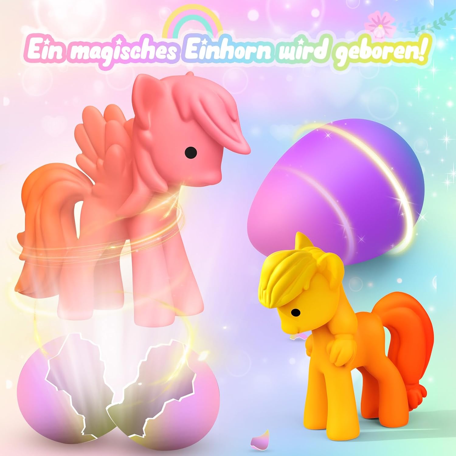 Thumbnail 5 de iKidiki Einhorn-Geschenke: Regenbogen-Eier mit Einhörnern (ab 4 Jahren) als Oster- und Geburtstags-Überraschungsset