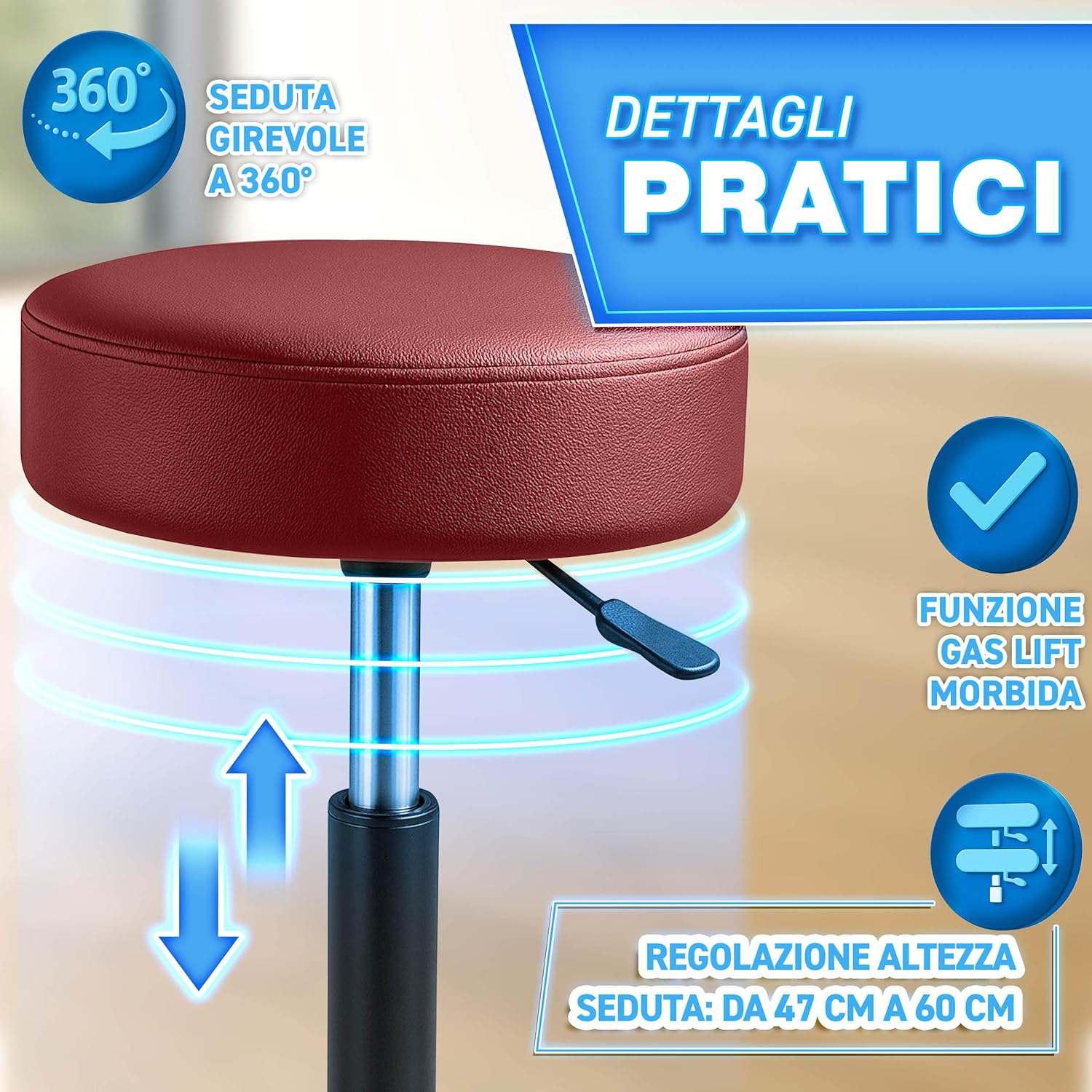Thumbnail 3 de TRESKO sgabello girevole 10 cm imbottitura