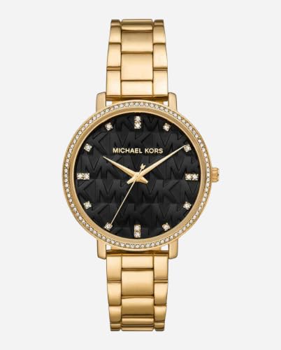 Detalle de Michael Kors Pyper Watch for Women: 38mm Gold Tone, Quartz Three-Hand