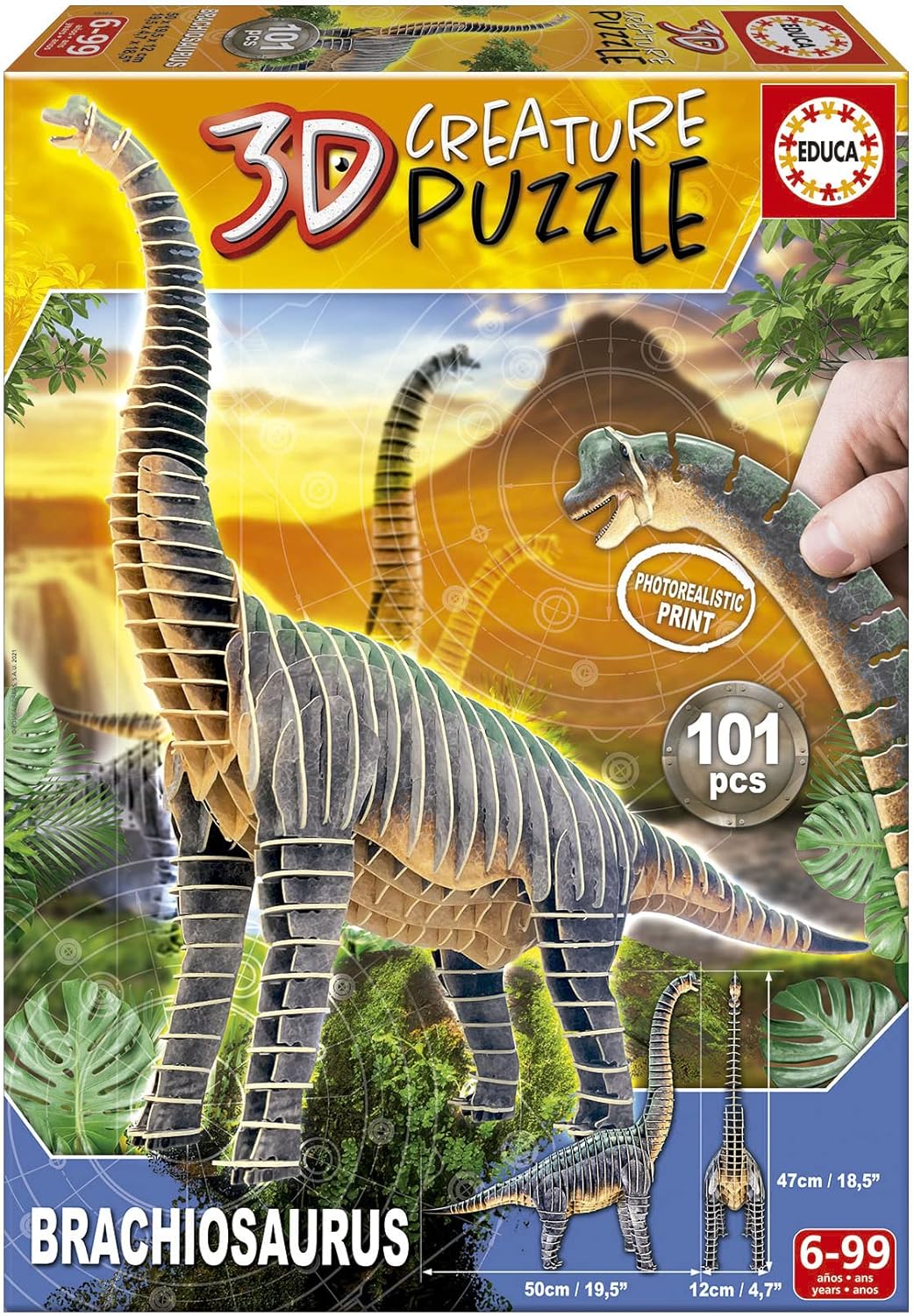 Thumbnail 6 de 3D Puzzle T-Rex (Educa 19182) mit 82 Teilen für Kinder & Erwachsene ab 6 Jahren