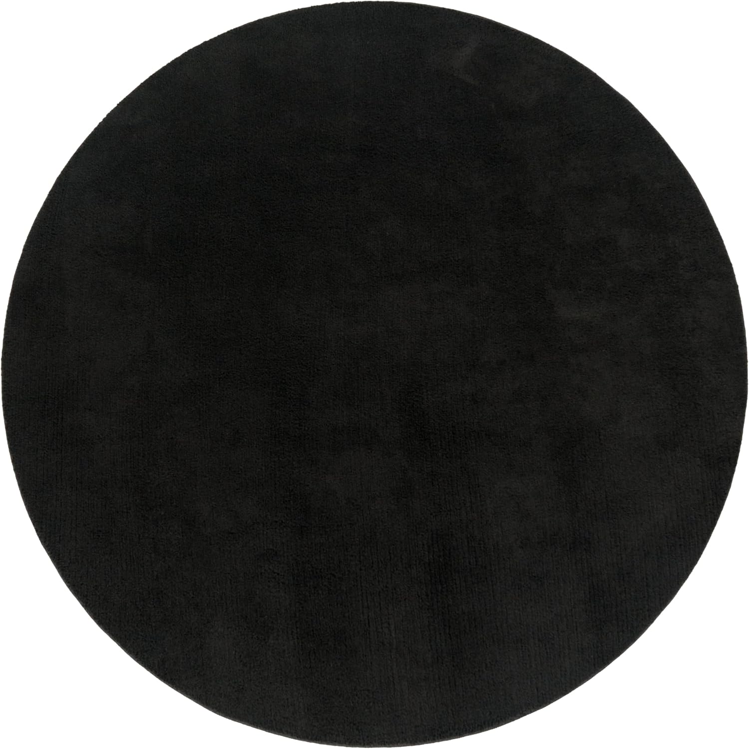 Detalle 2 de Paco Home tapis de salon moelleux ultra doux à poils courts 120 cm rond noir (antidérapant, lavable)