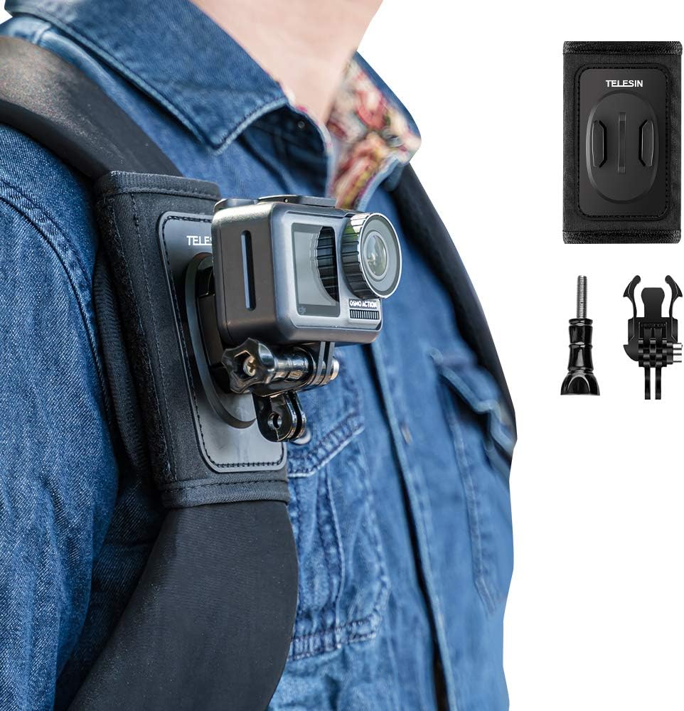 Detalle de TELESIN Backpack Shoulder Strap Mount for GoPro and Action Cameras