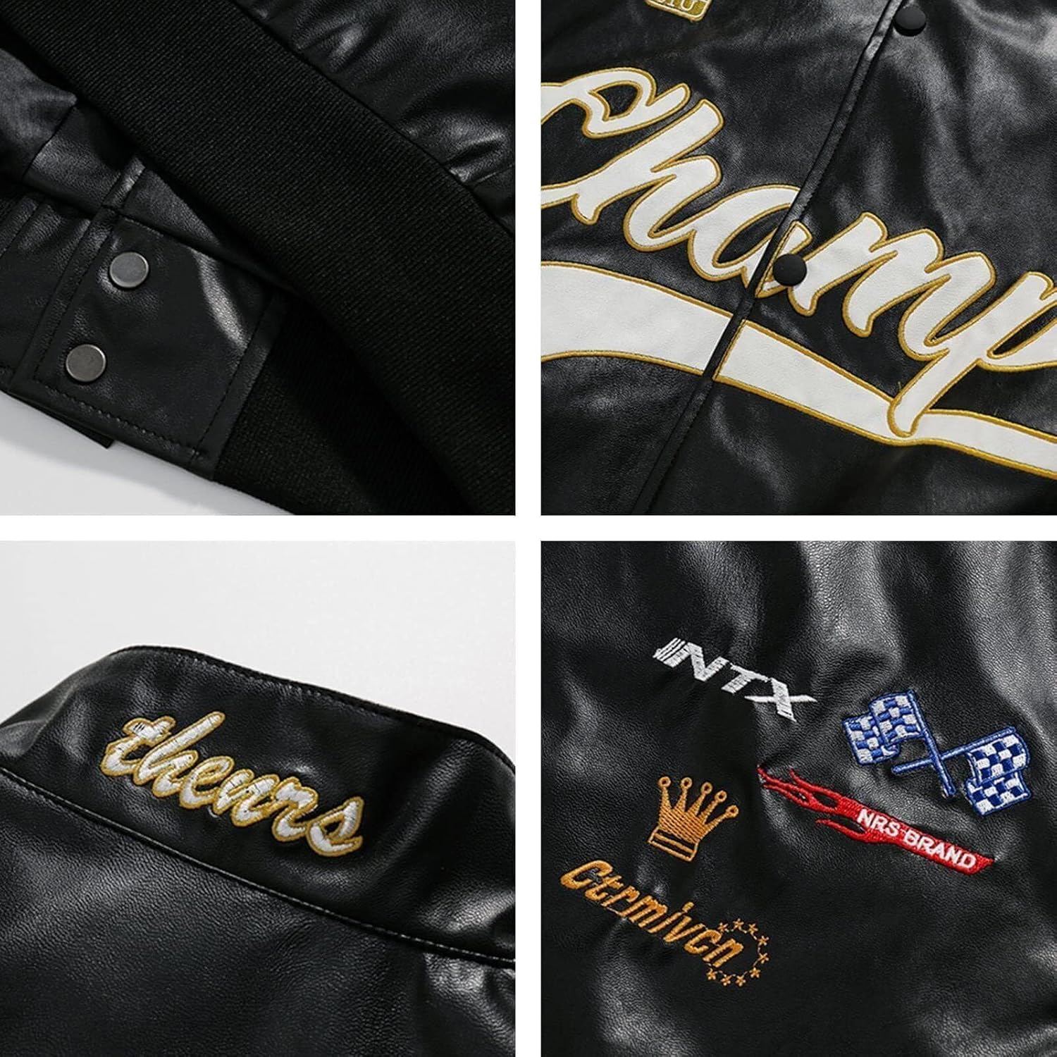 Thumbnail 5 de Aelfric Eden Faux Leather Racing Jacket