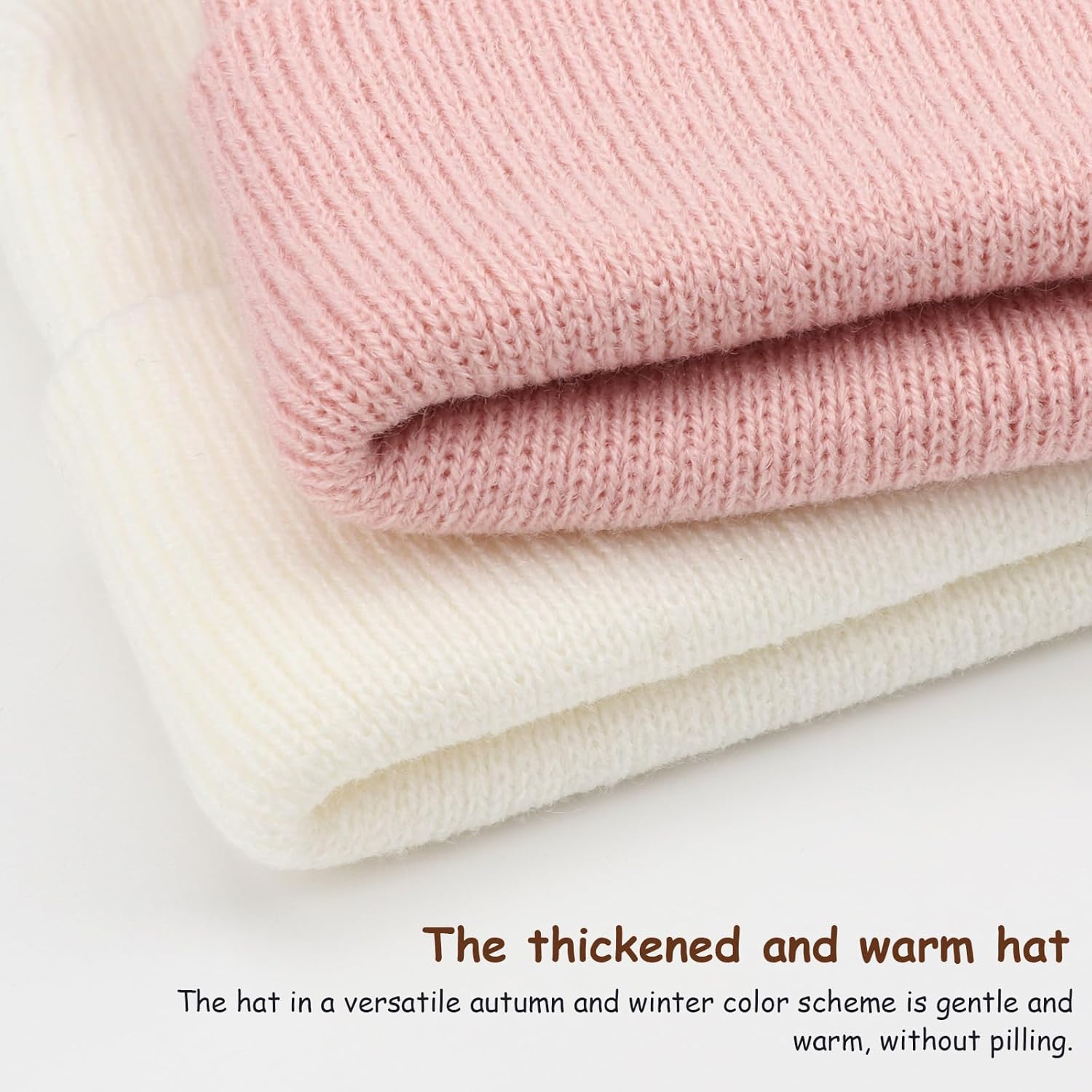 Thumbnail 1 de DRESHOW Toddler Beanie Kids Winter Hat (double-layer knit, soft polyester) for ages 3 months–6 years