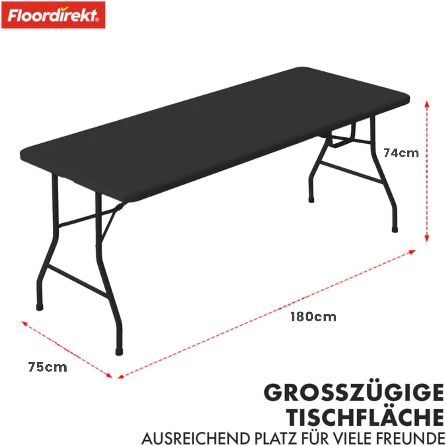 Detalle 2 de Buffettisch klappbar Kunststoff 180x73 cm