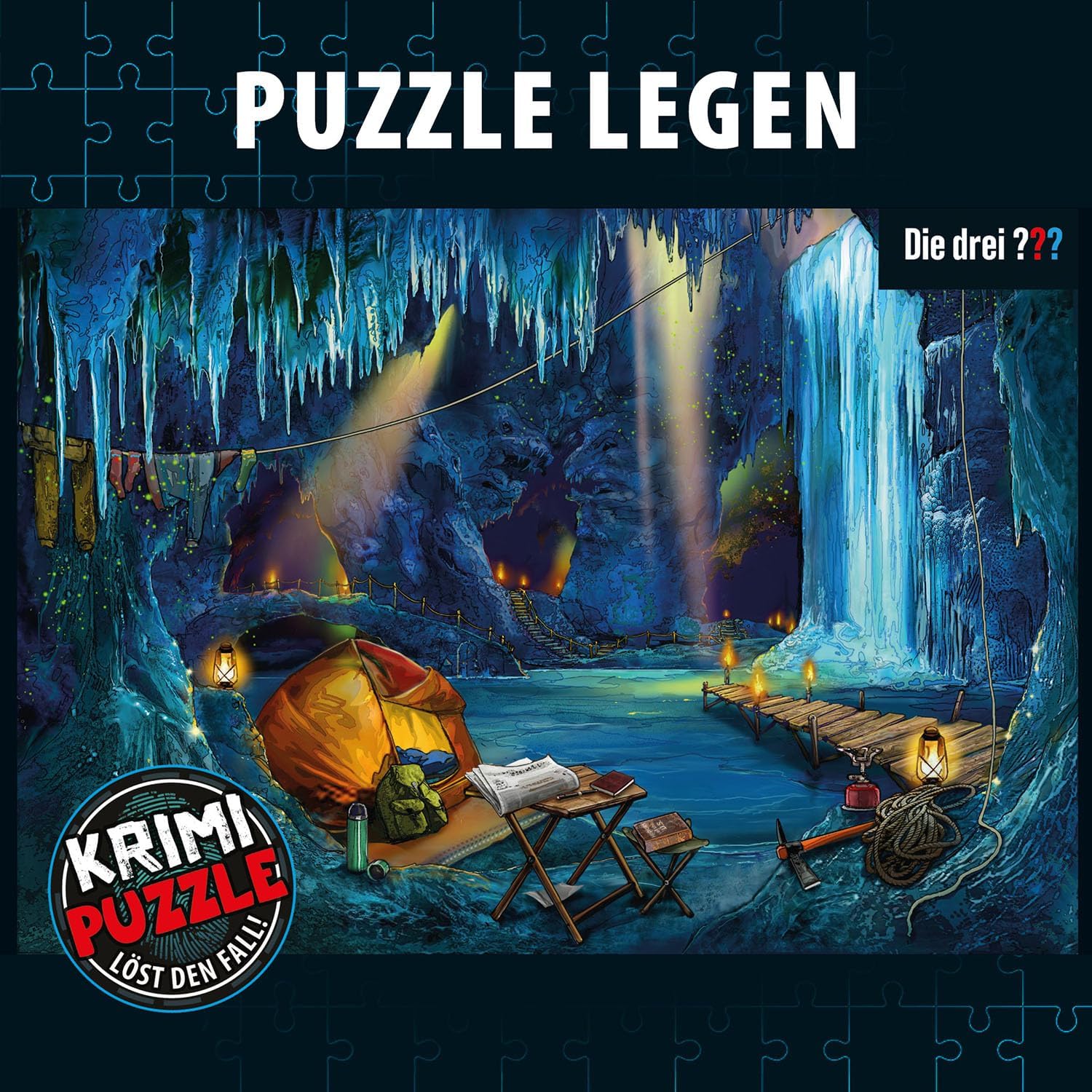 Detalle 1 de Die drei ??? Krimi-Puzzle – Das Echo der Finsternis (KOSMOS 684464)