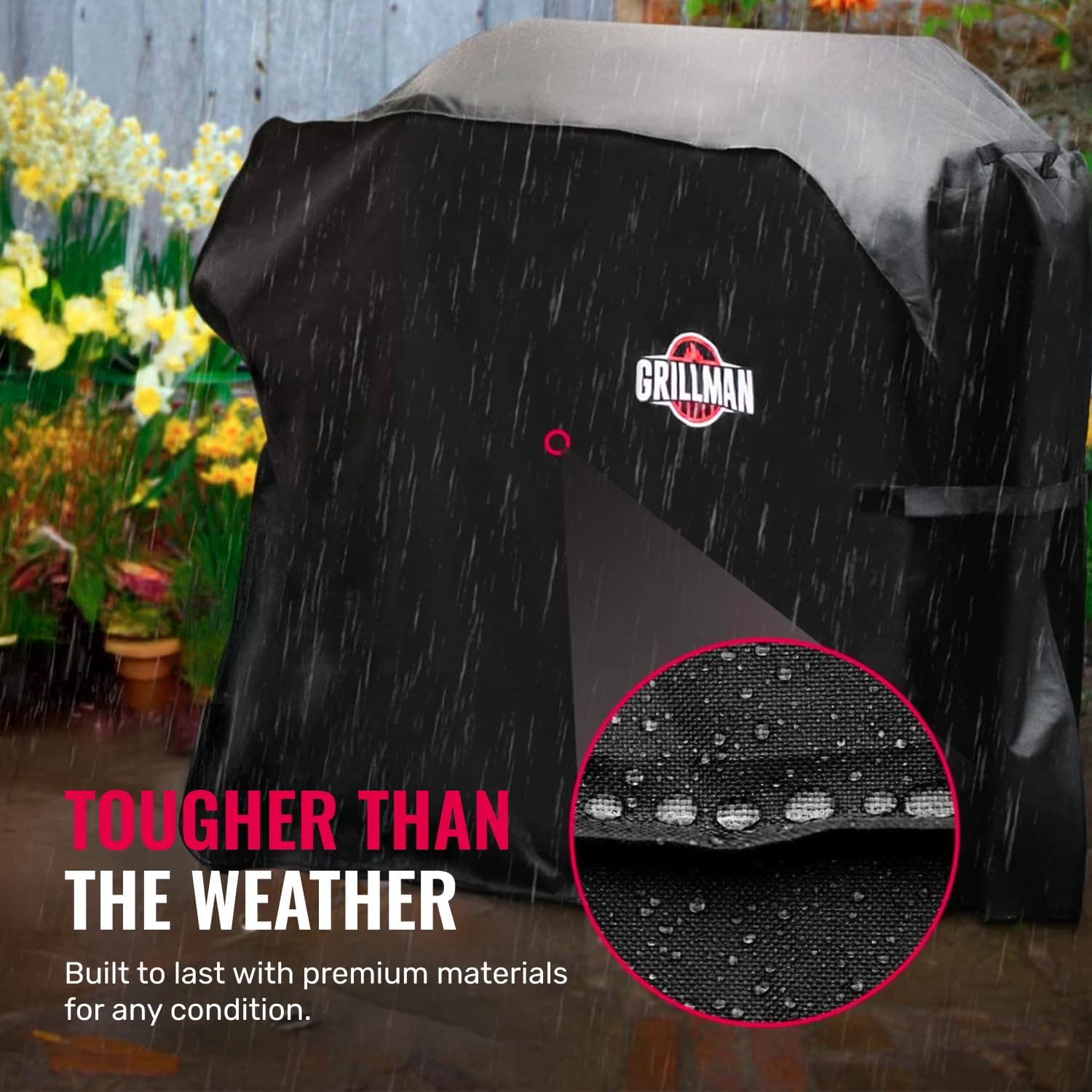 Detalle de Grillman Premium BBQ Grill Cover — 64 x 24 x 48 inches, Rip-Proof & Waterproof