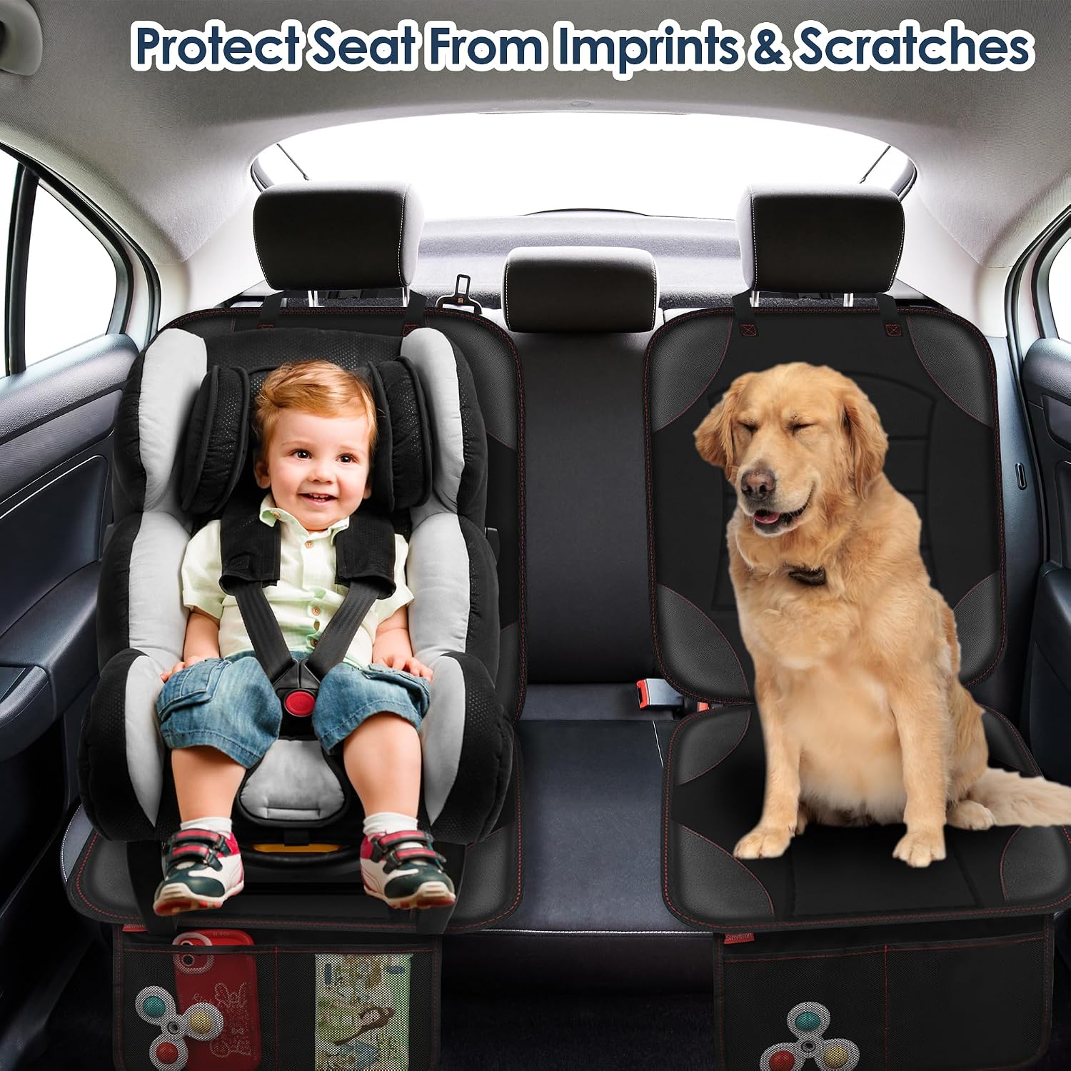 Thumbnail 6 de Sinvitron Seat Protector Under Baby Car Seat, 2-Pack with Mesh Pockets
