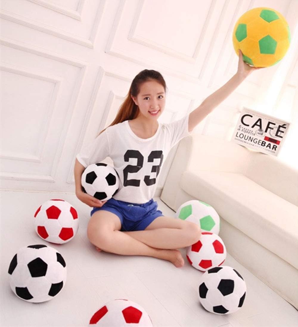 Detalle de AOQI Plush Soccer Ball Toy Pillow (Green/Yellow) – Soft Stuffed 7.8in / 20cm