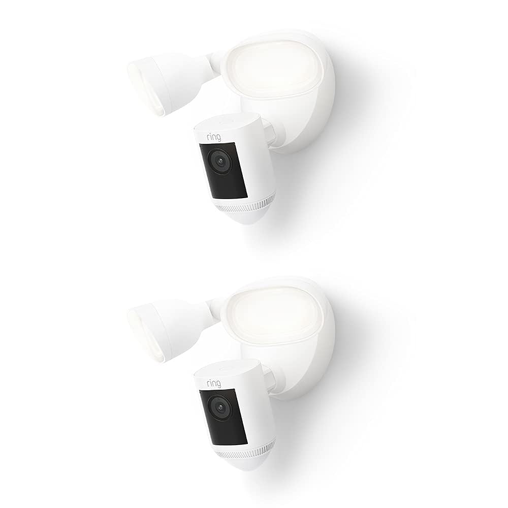 Detalle de Ring Flutlichtkamera Pro Kabel (Floodlight Cam Wired Pro) – 2K-Außenkamera mit 3D-Bewegung, Sirene und Audio+