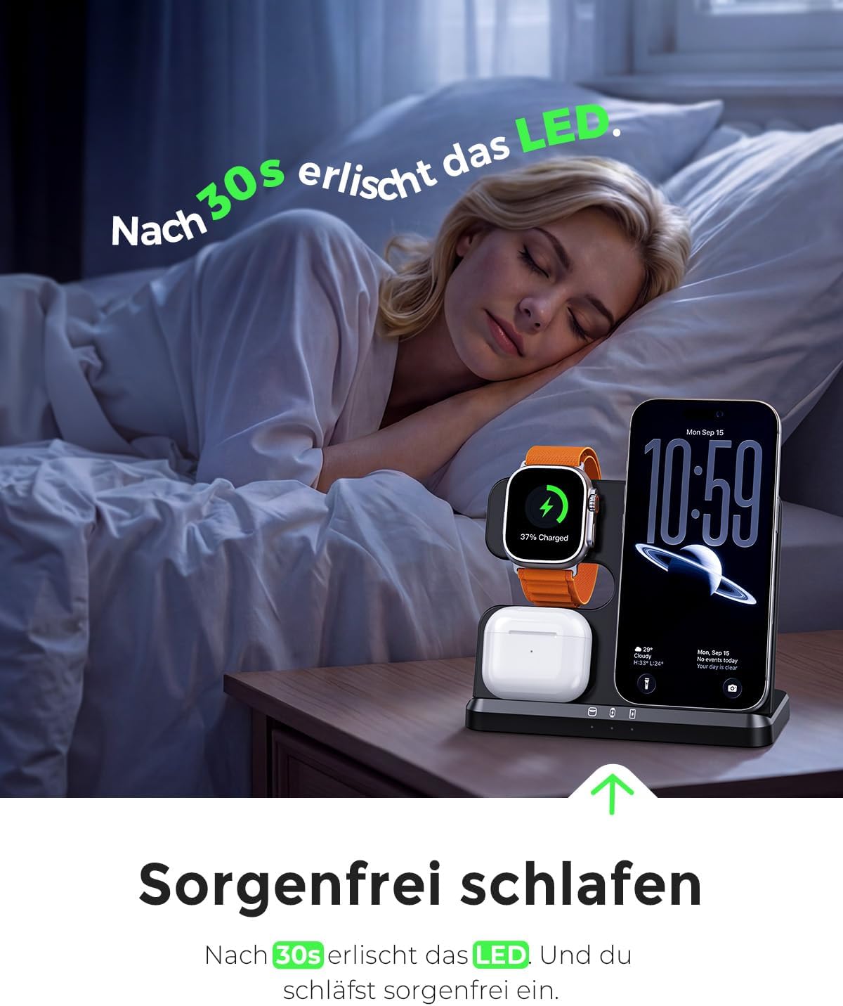 Thumbnail 4 de JARGOU 3 in 1 kabelloses Ladegerät