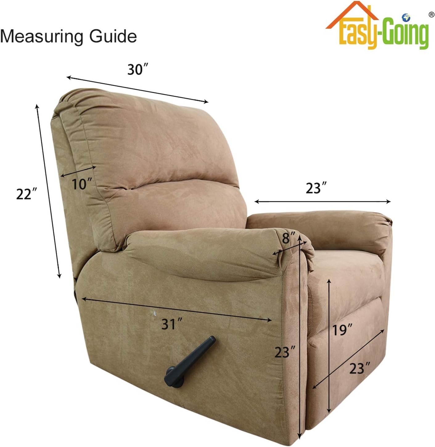 Detalle de Easy-Going Recliner Stretch Sofa Slipcover (4-Piece) in Dark Gray, Spandex Jacquard Small Checks