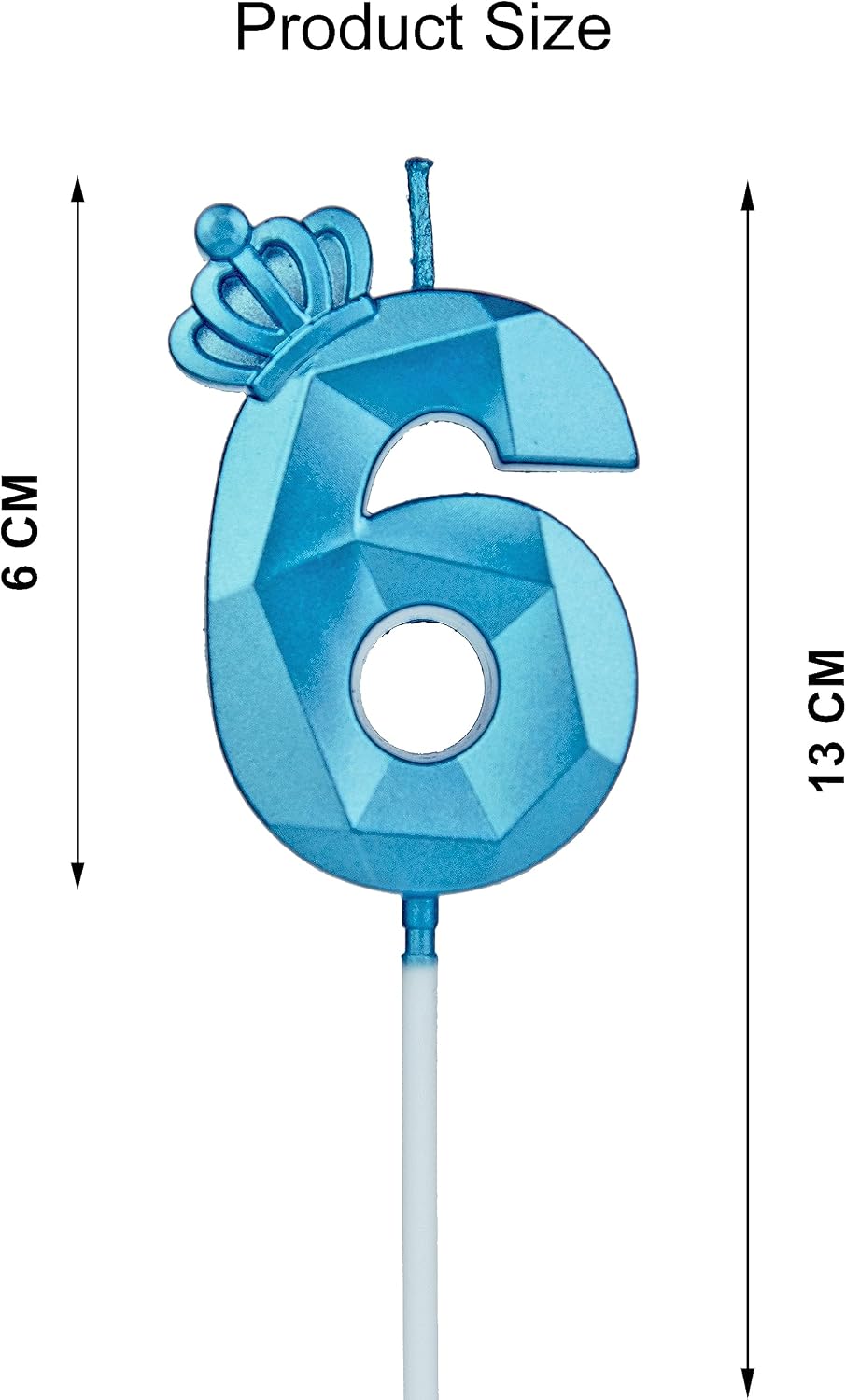 Detalle de Geburtstagskerzen Zahlen 60 mit Krone – 3D-Buchstabenkerzen, Blau, 2er-Pack