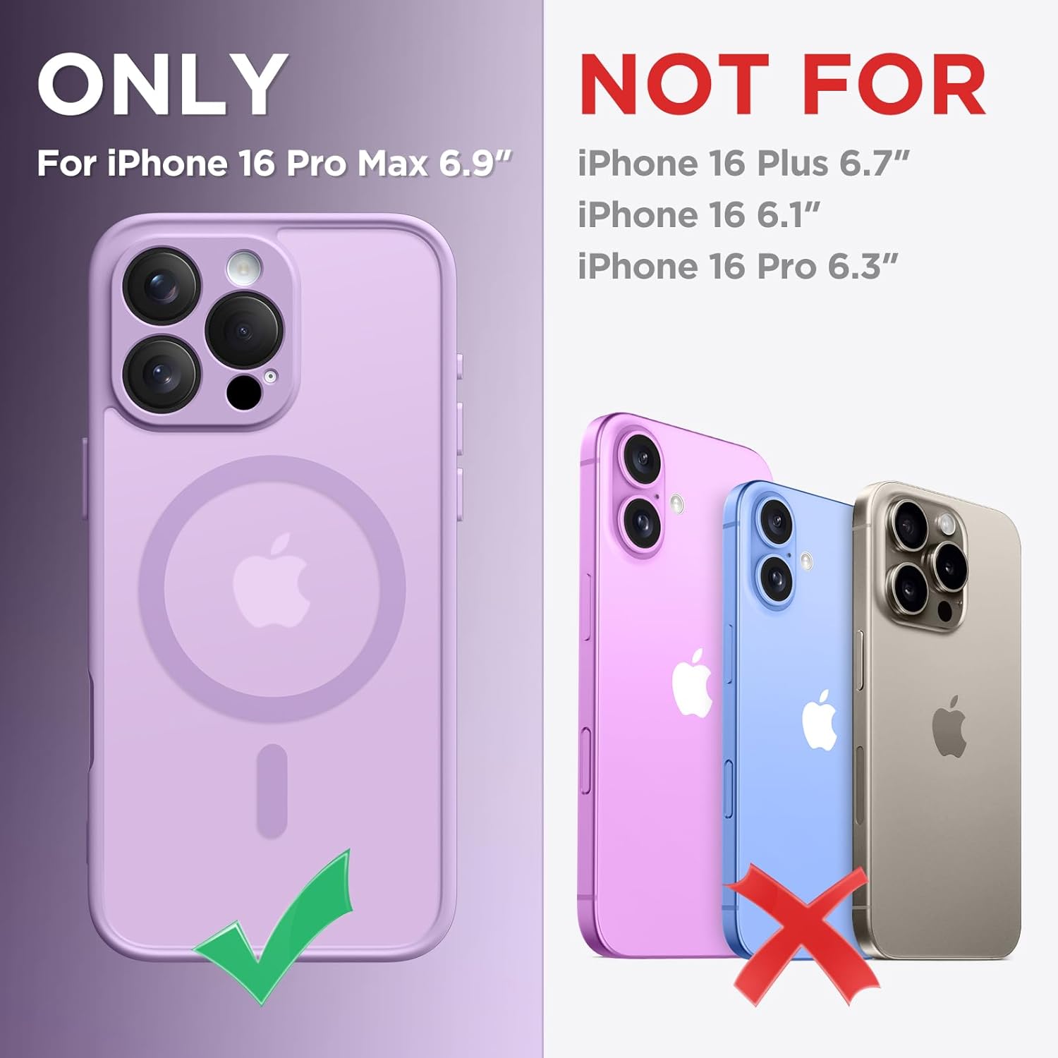 Thumbnail 1 de CAPRARO Magnetic Case for iPhone 16 Pro Max – Full Camera Protection, MagSafe Compatible, Elegant Purple