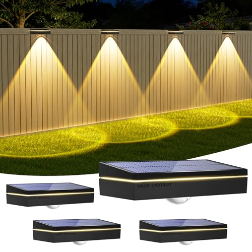 Detalle de Giliwosy Luci Solari da Esterno (4 Pezzi) per Giardino con 3 Temperature di Colore, IP65, LED per Recinzione, Scale, Terrazzo e Balcone