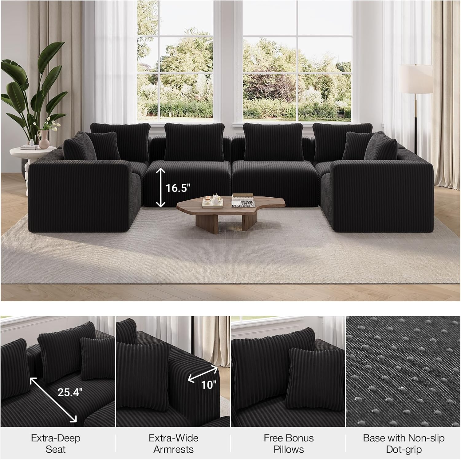 Thumbnail 6 de Novilla Modular Loveseat Sofa 70.8