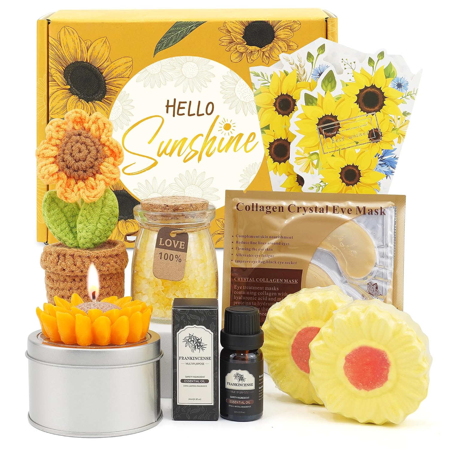 Detalle de Geschenke für Frauen Geschenk Freundin Geburtstag Set mit Sonnenblumen-Motiv (8-teilig)