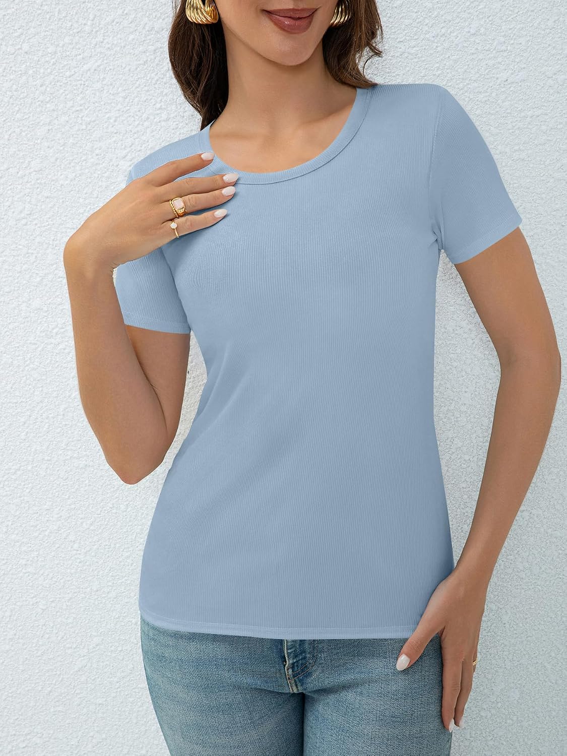 Detalle de Suncife zomershirt voor dames met korte mouwen en ronde hals