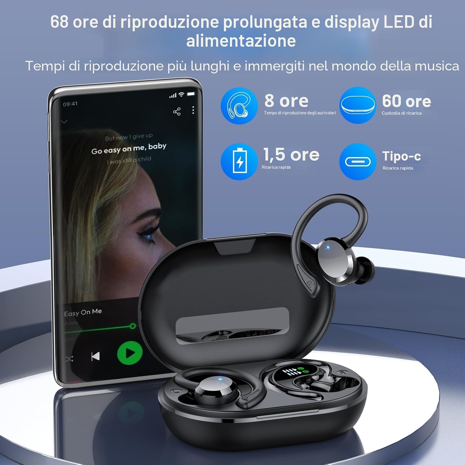 Thumbnail 1 de Cuffie Bluetooth Sport Q38 68 Ore