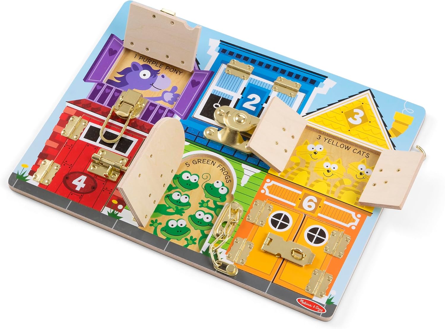 Detalle de Melissa & Doug Spielbrett mit Schlössern FSC 3 Jahre