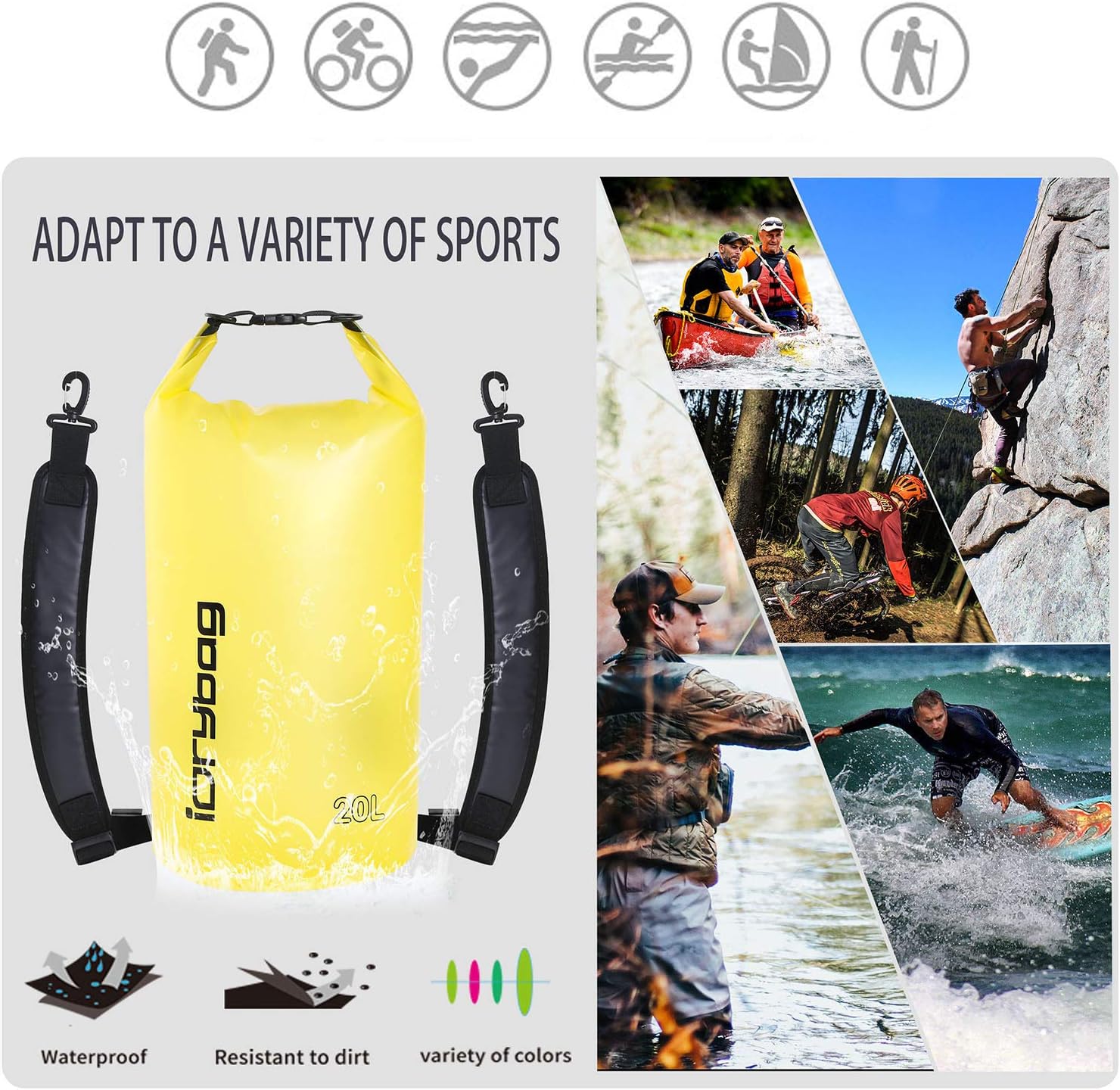 Thumbnail 4 de IDRYBAG Clear Dry Bag Waterproof 2L–20L: Transparent, Durable Dry Sack for Outdoor Use
