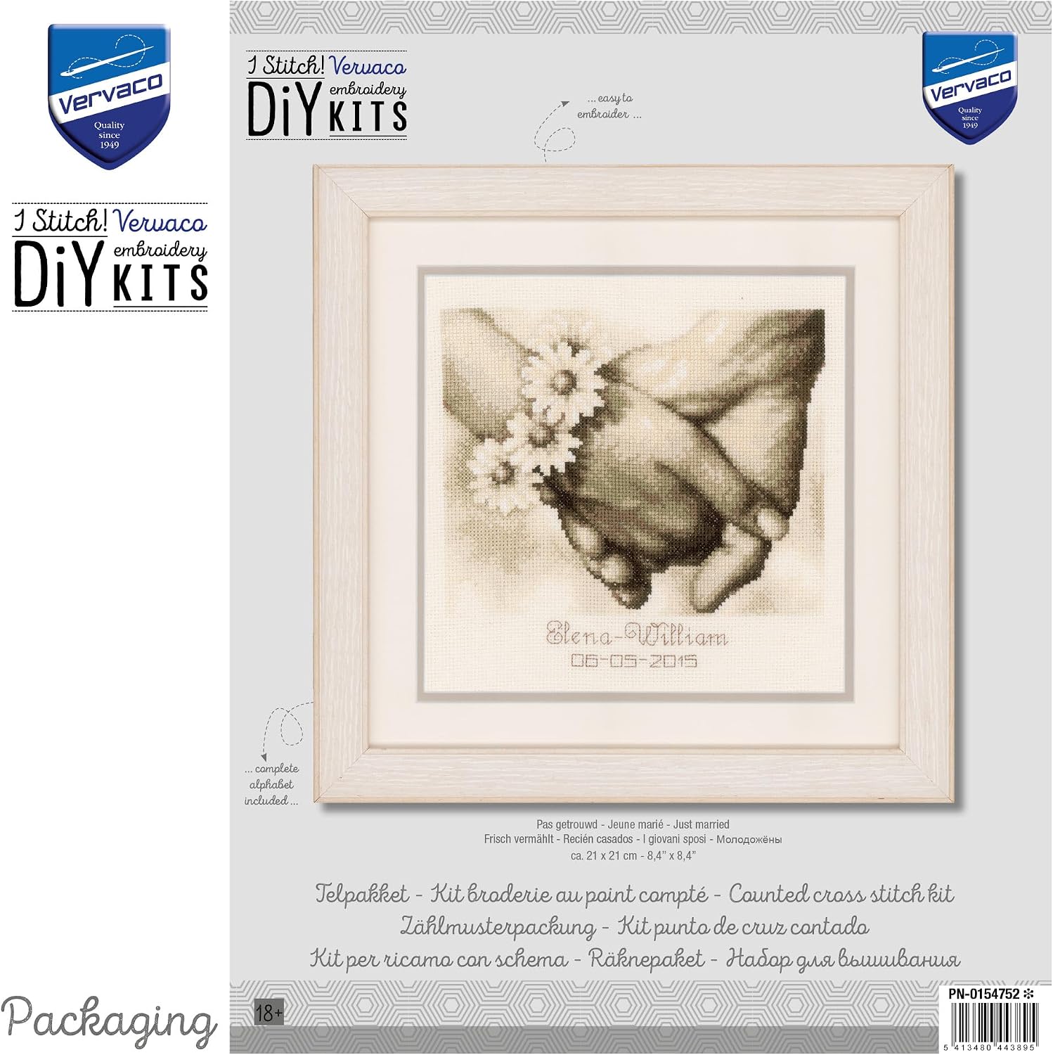 Thumbnail 2 de VERVACO NOWOŻEŃCY – zestaw do haftu krzyżykowego liczonego 21 x 21 cm