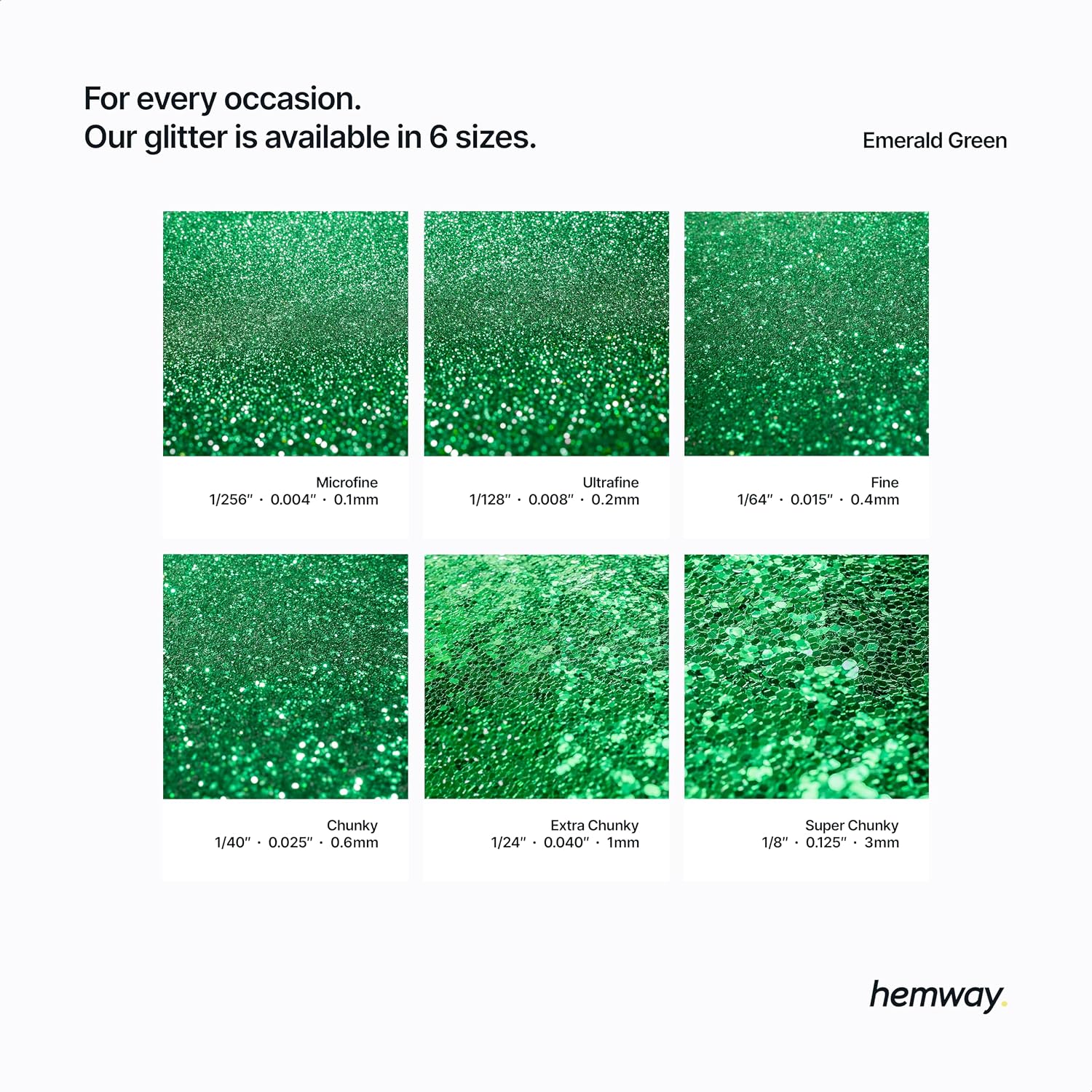 Thumbnail 2 de Hemway Resin Glitter Emerald Green Chunky (100g) for Epoxy & Polyurethane Resin Crafts