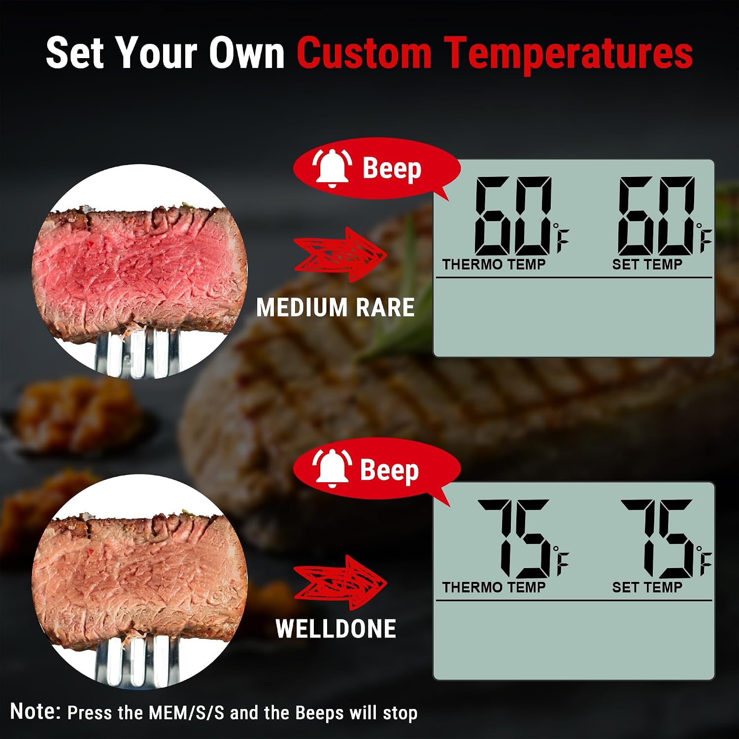 Thumbnail 3 de ThermoPro TP-16 Digital Meat Thermometer with Stainless Steel Probe and Timer