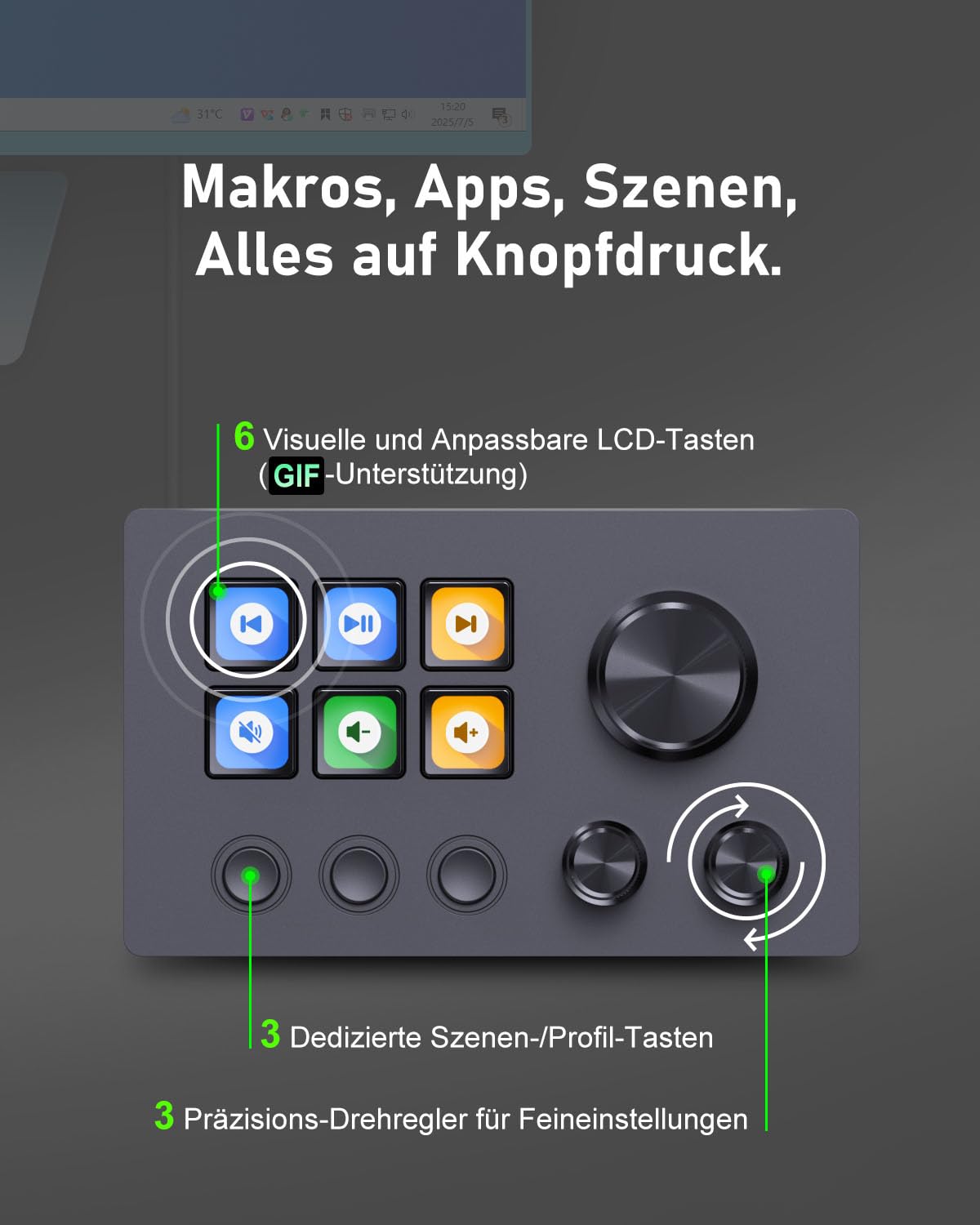 Detalle 2 de Basicolor N3 Stream Controller Deck